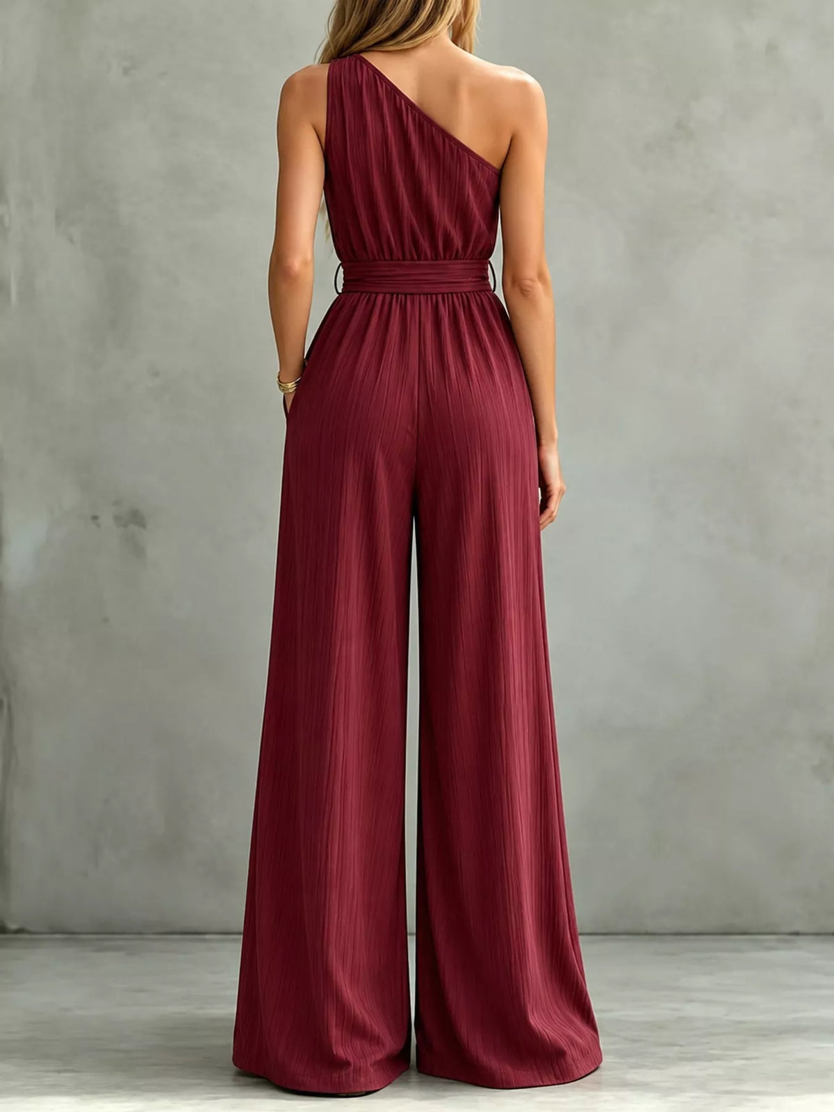 One-Shoulder Wide-Leg Jumpsuit