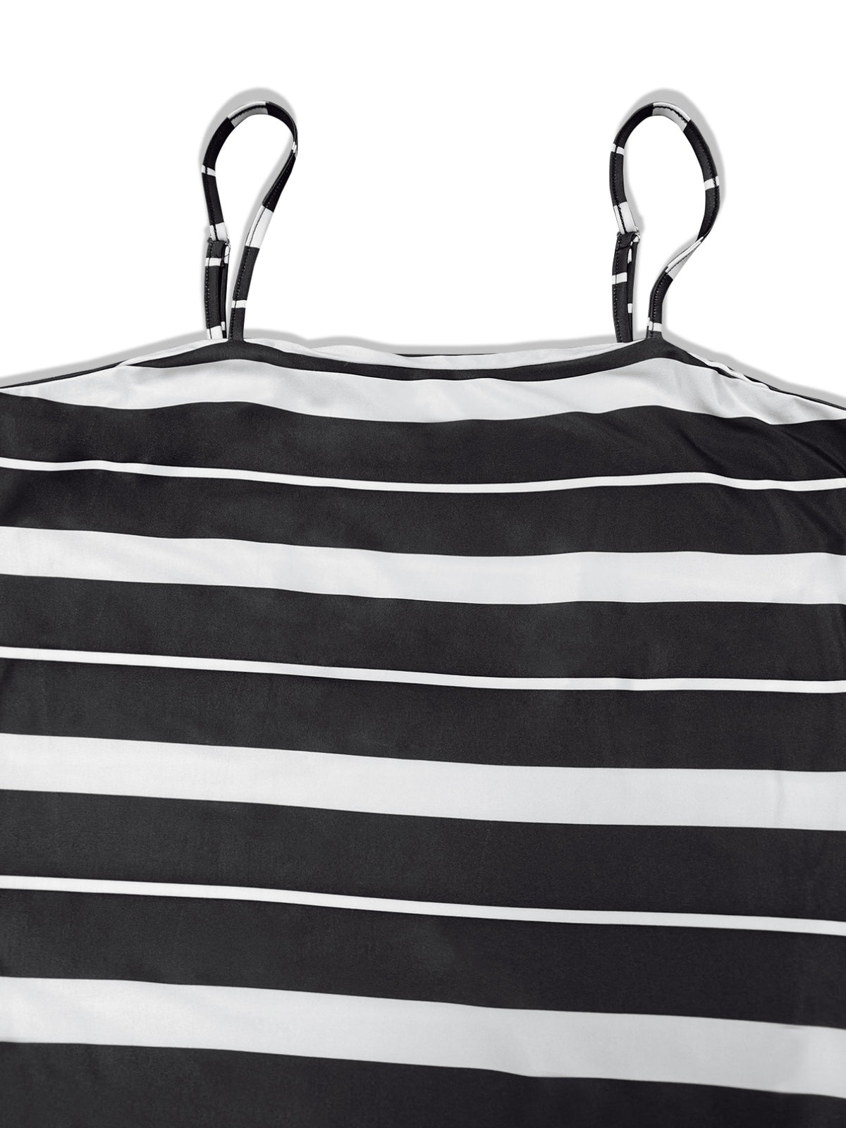 Plus Size Striped Spaghetti Strap Maxi Dress in Black