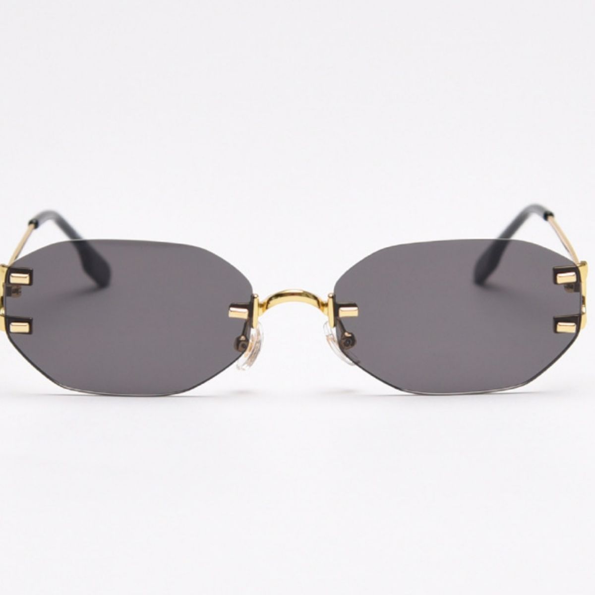 Ilussa Rimless Oval Sunglasses in gold