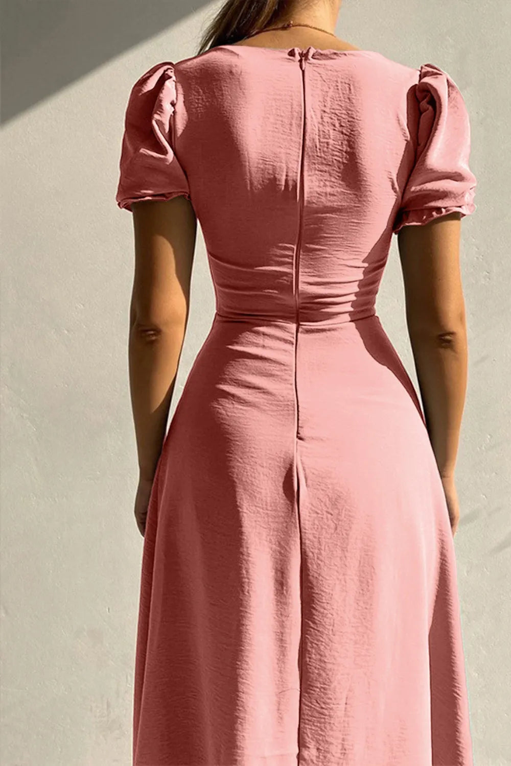 Sweetheart Neckline Short Sleeve Dress