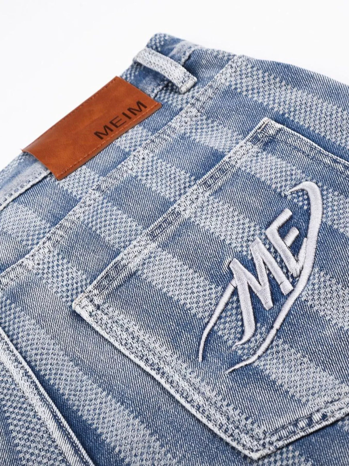 Striped Wide Leg Denim Capris in Blue by TrendMaster