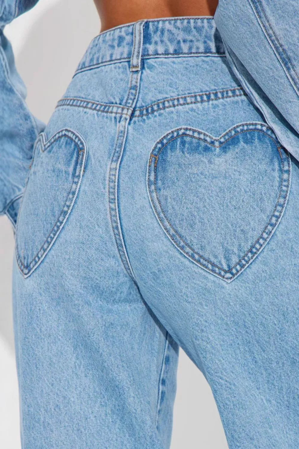 High-Waisted Wide-Leg Jeans in Light Blue by Dreamy Drapes