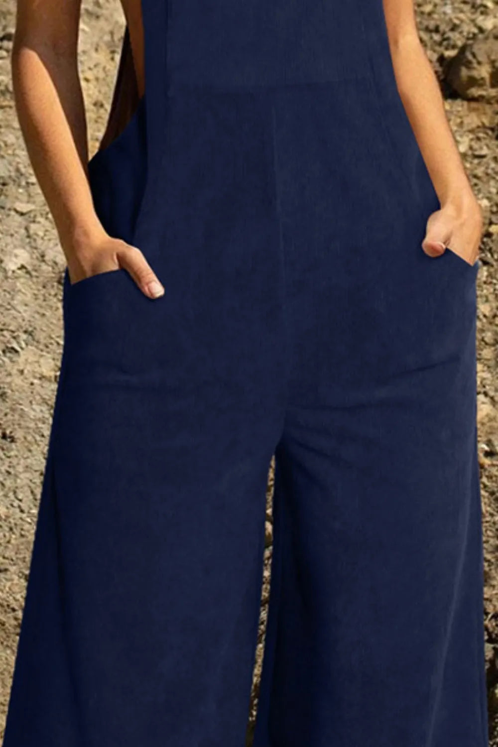 Buttoned Wide Leg Overall