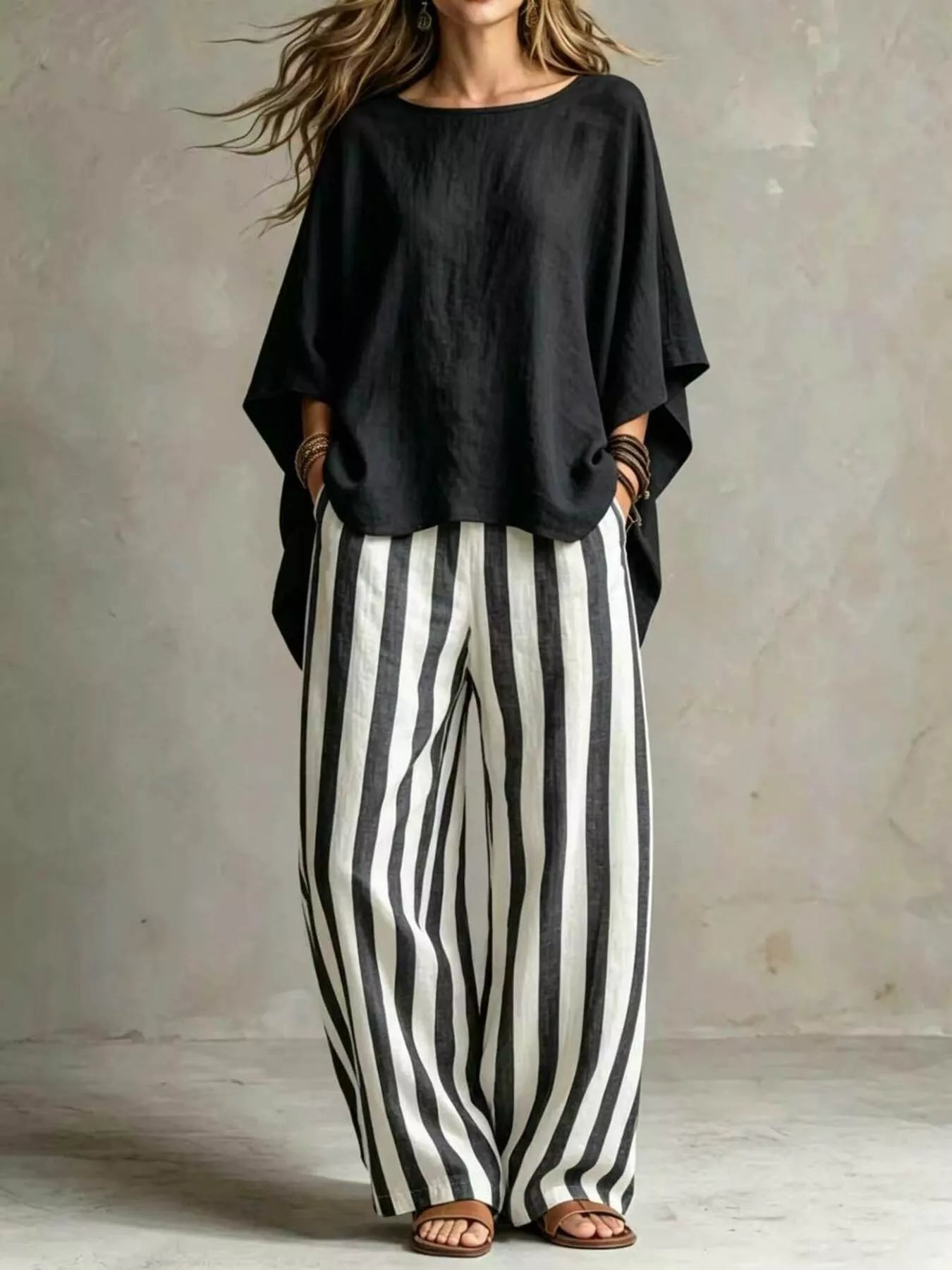 Solid Pocketed Top and Pants Set