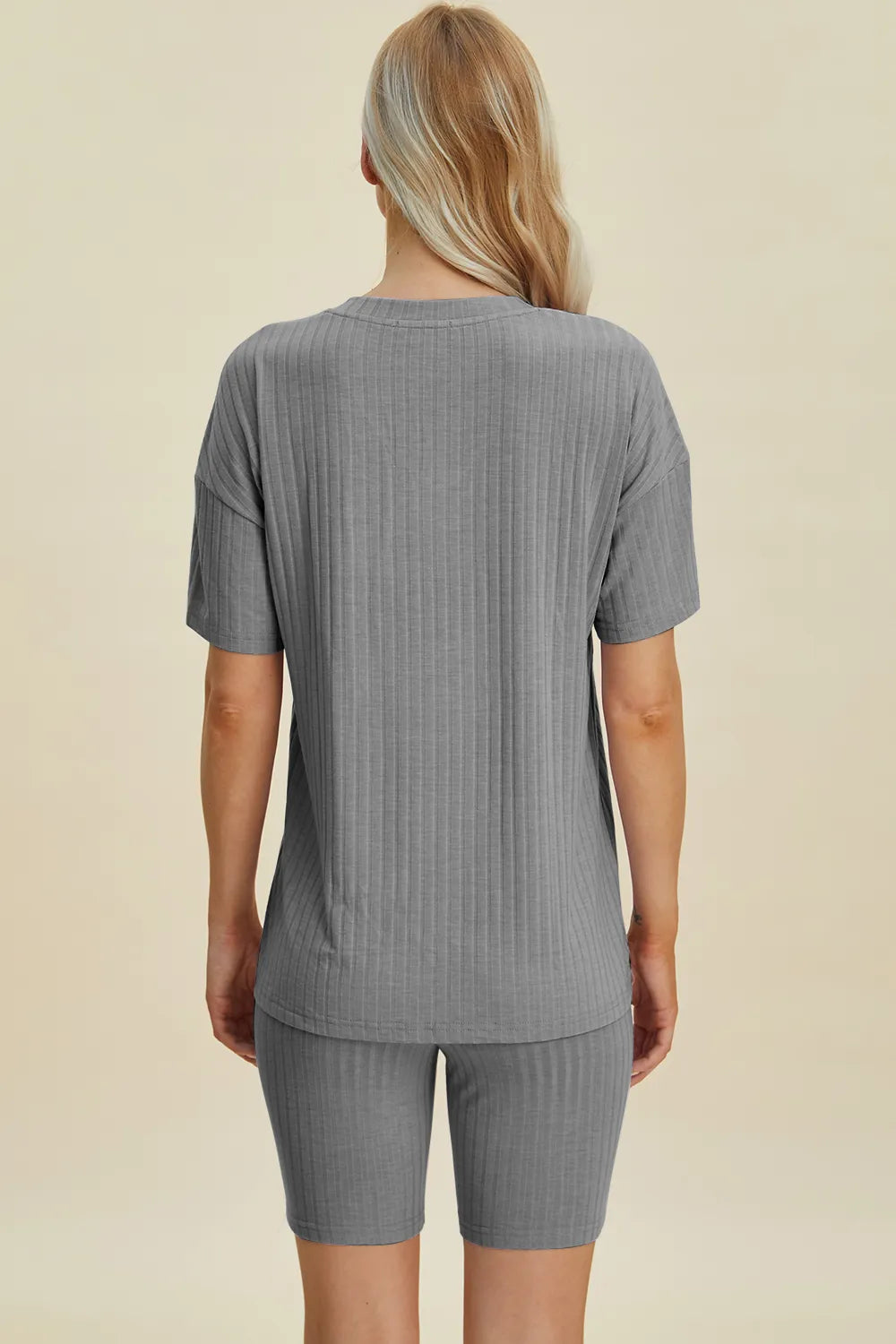 Basic Bae Ribbed V-Neck Top and Shorts Set