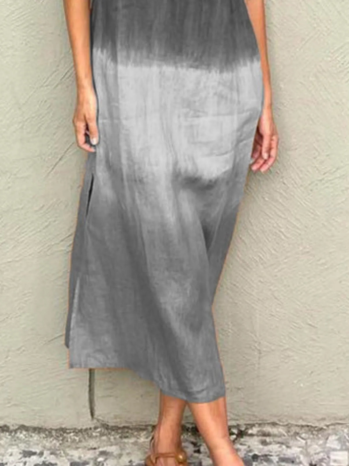 Gradient Tank Midi Dress with Side Slit