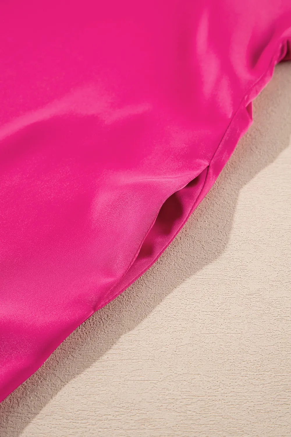 Buttoned Collar Mini Shirt Dress in Hot Pink