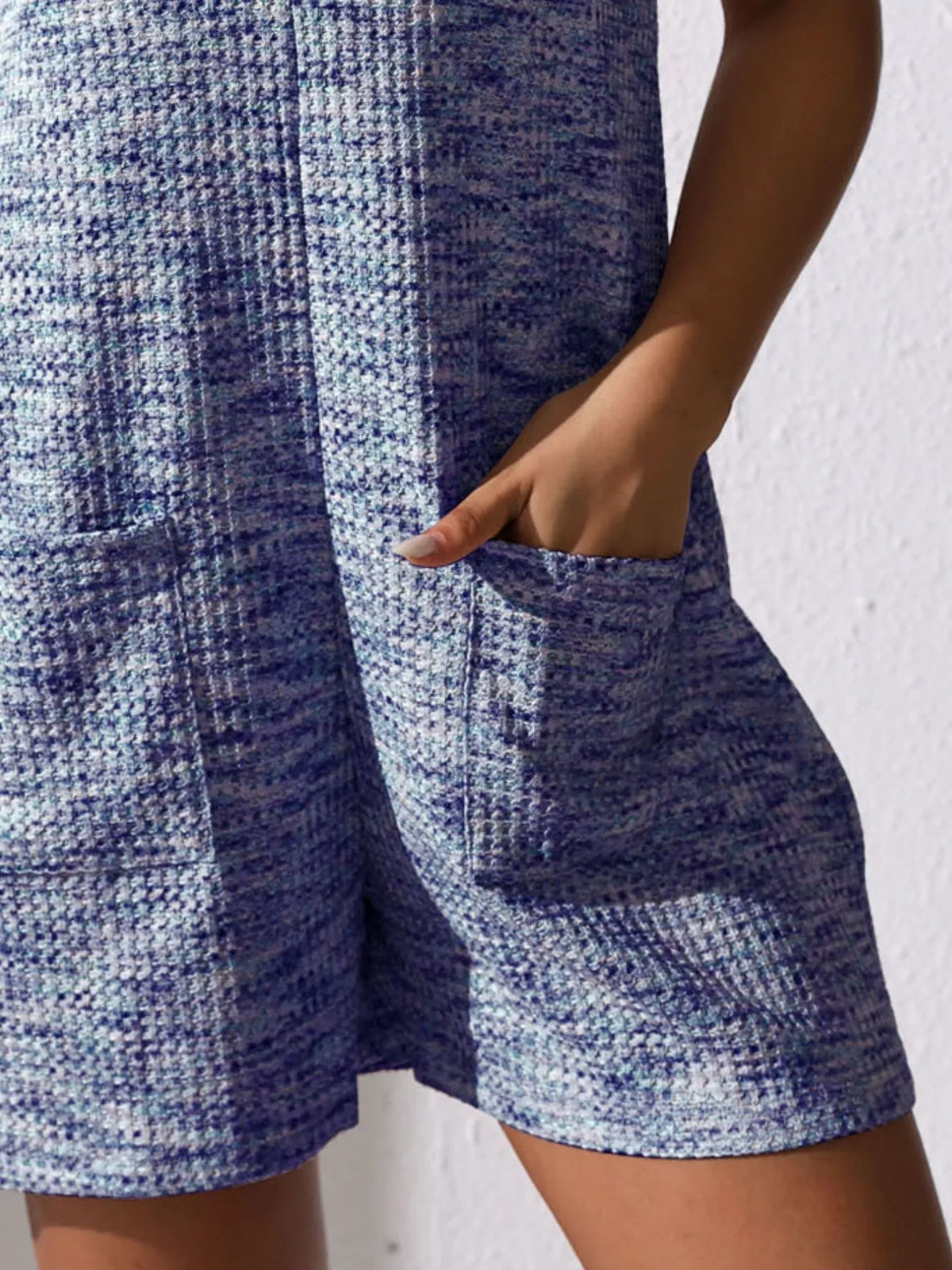 Button Front Romper with Pockets