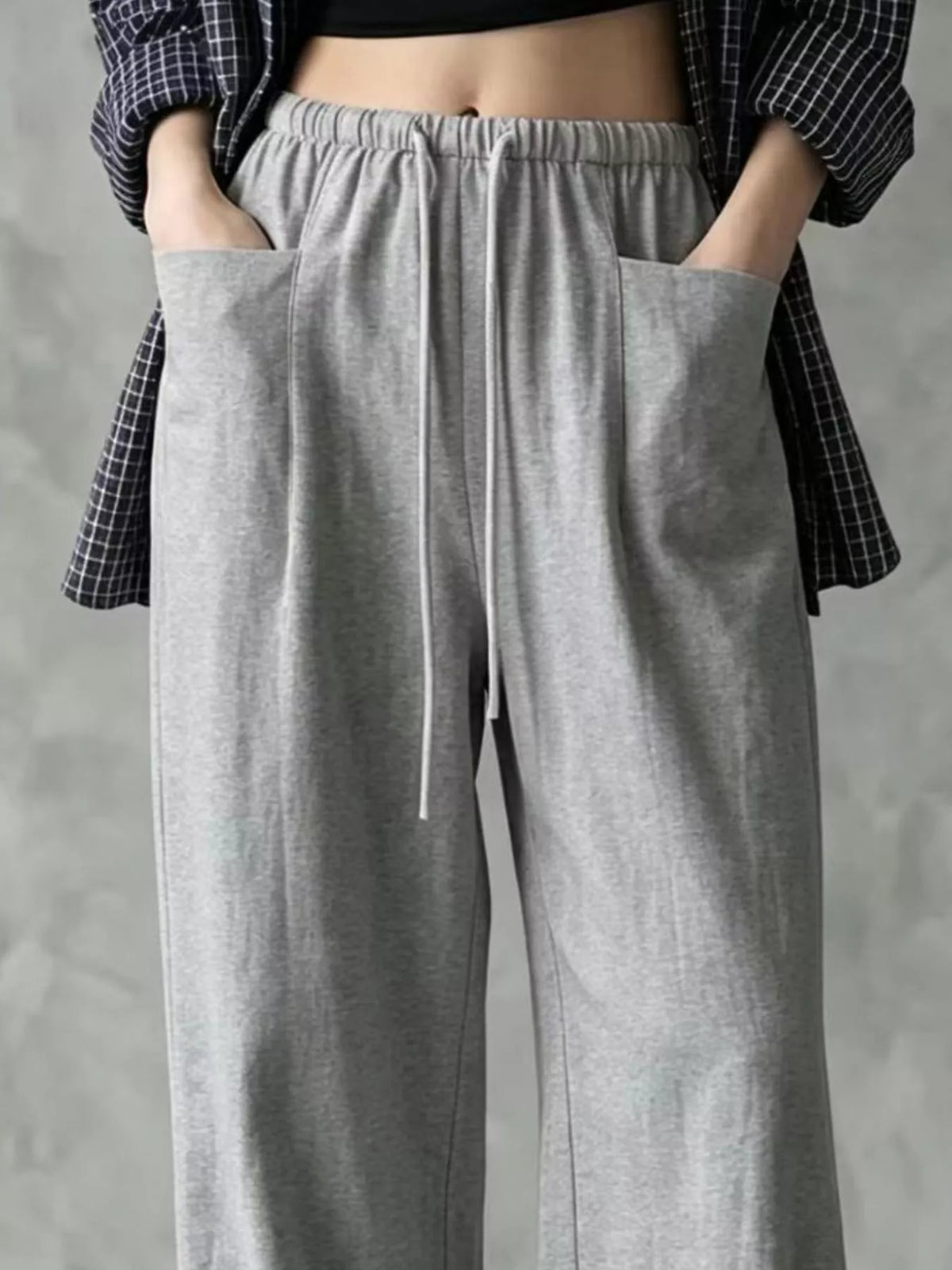 Drawstring Wide-Leg Pants