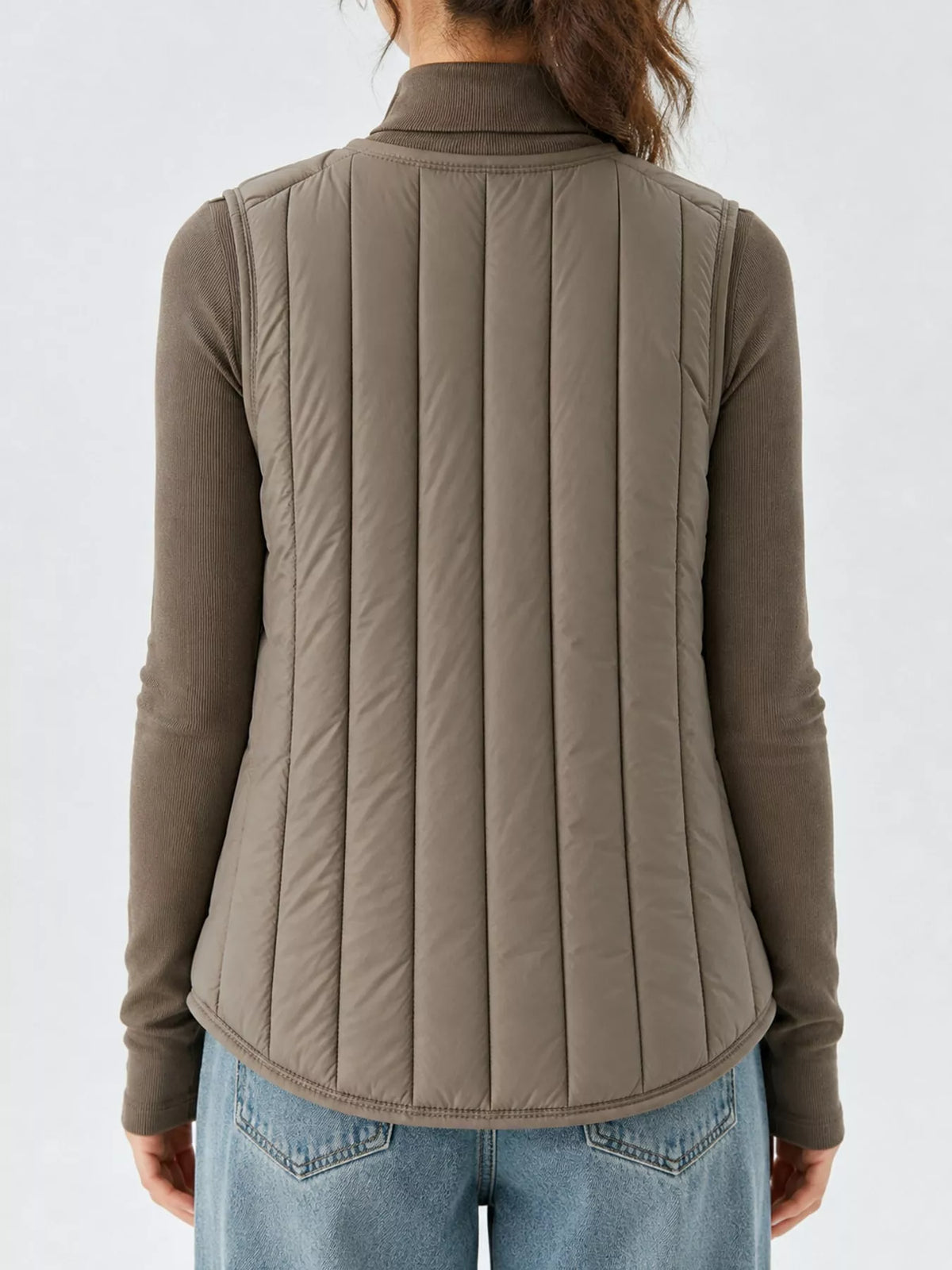Quilted Button-Up Vest Coat