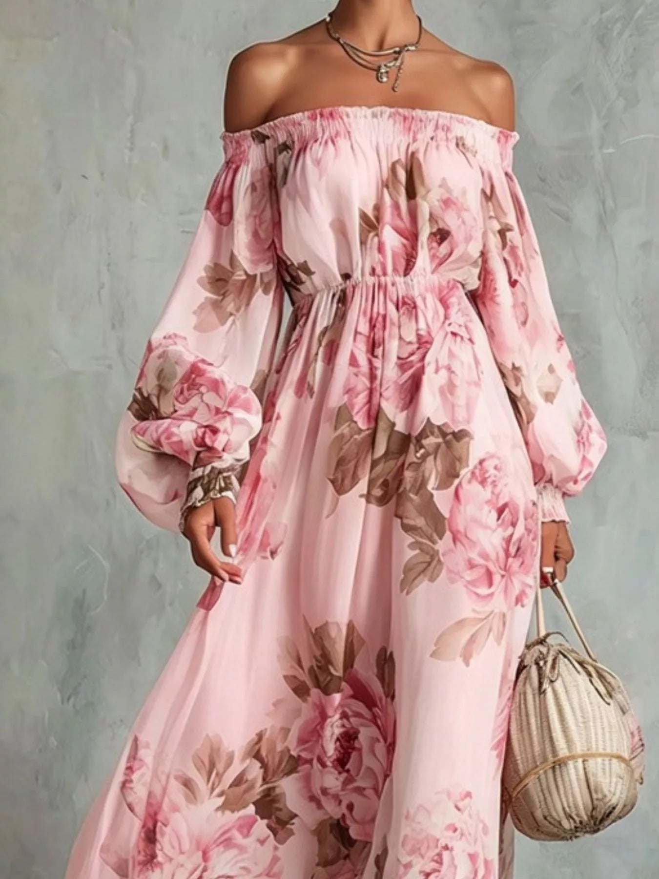 Floral Off-Shoulder Maxi Dress