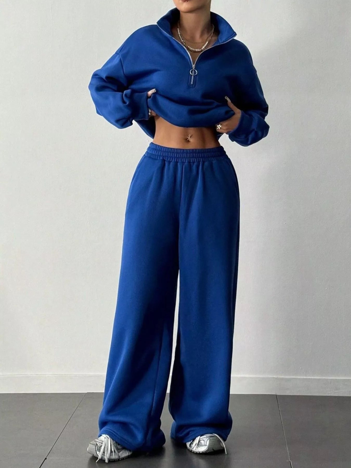 Half-Zip Sweatshirt and Pants Set