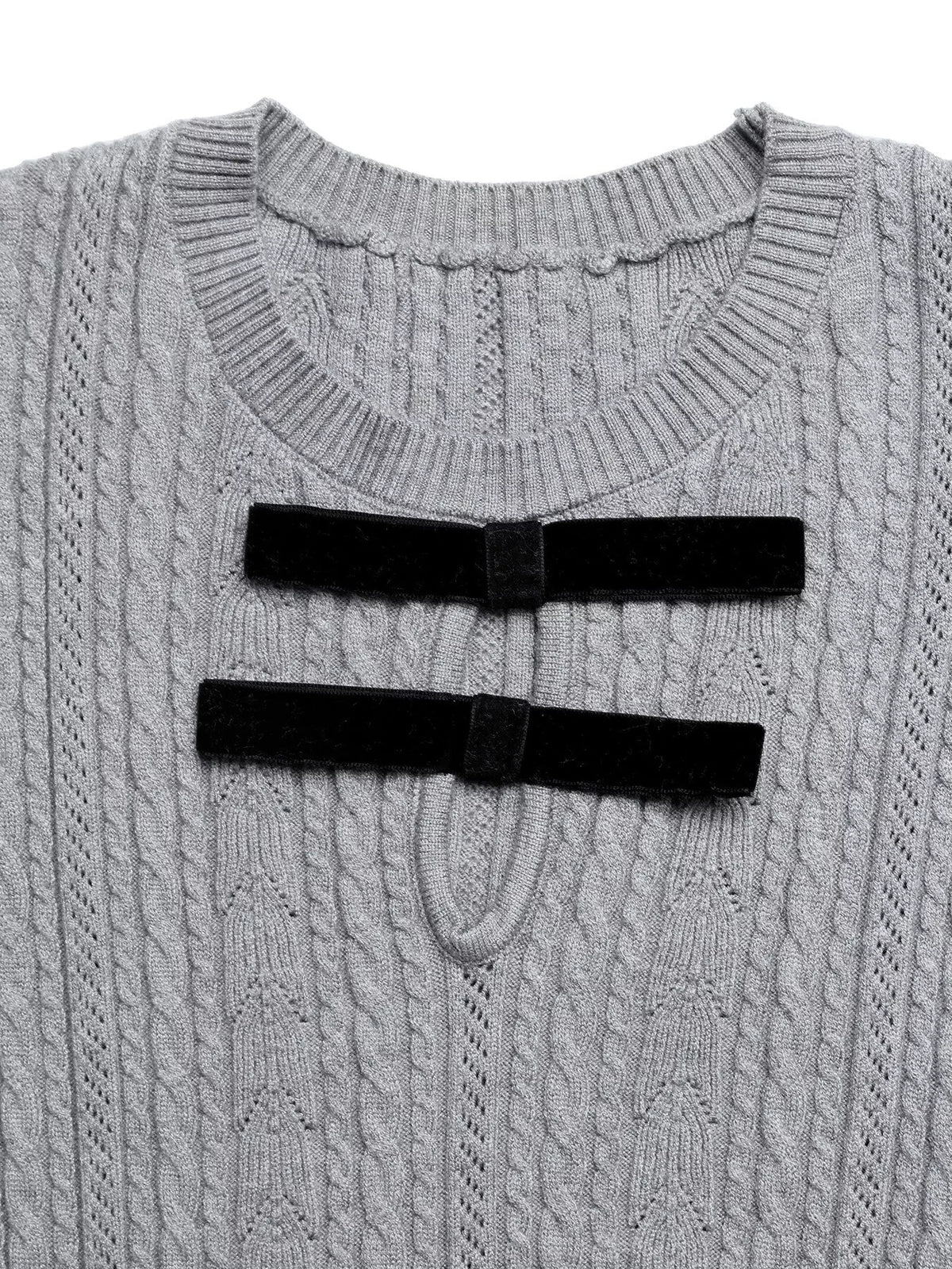 Cable Knit A-Line Sweater Dress in Gray