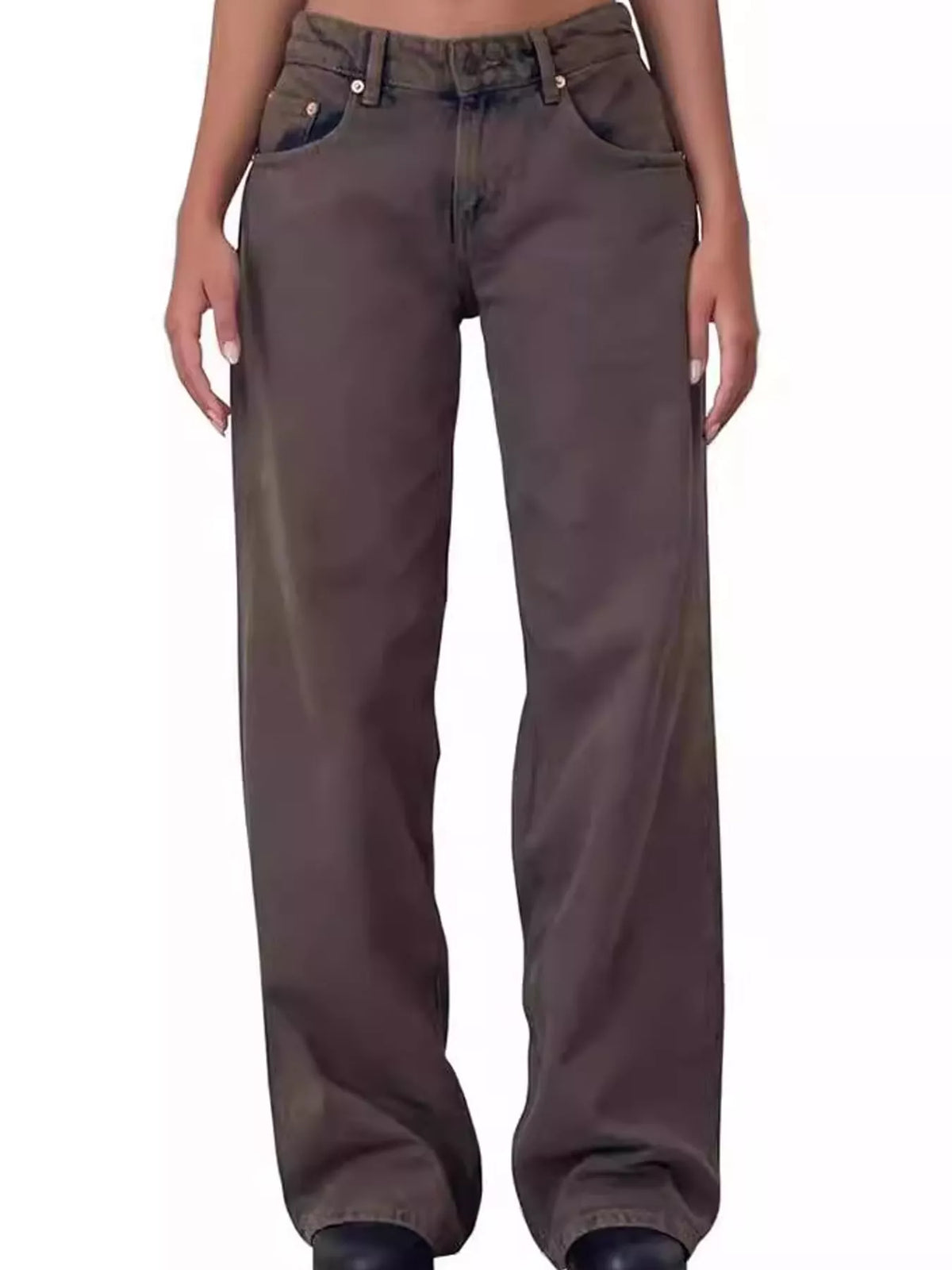 Wide-Leg Vintage Wash Jeans
