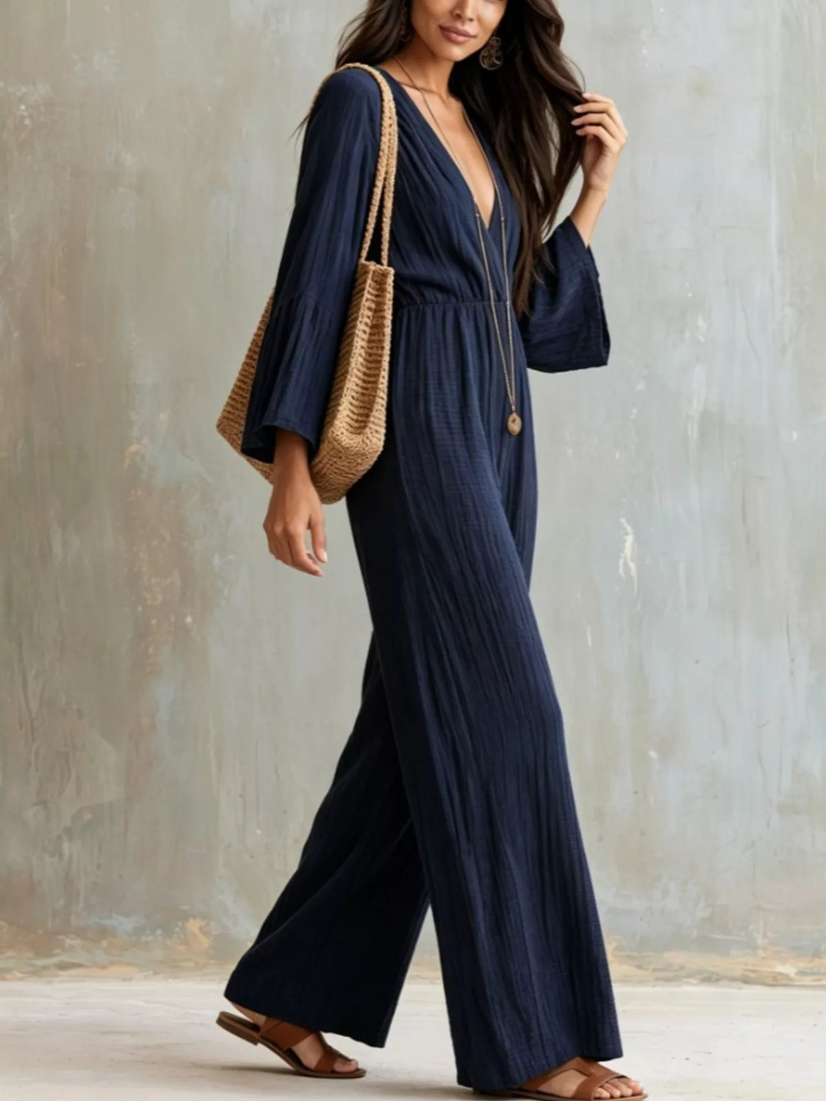 Flare Sleeve Jumpsuit