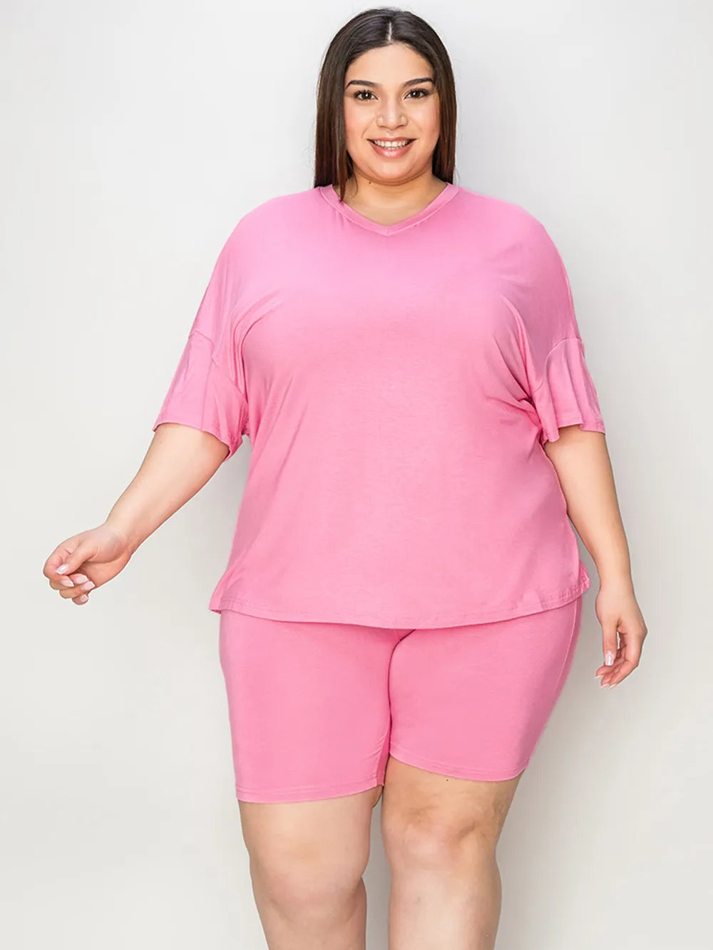 Basic Bae V-Neck Tee and Shorts Set