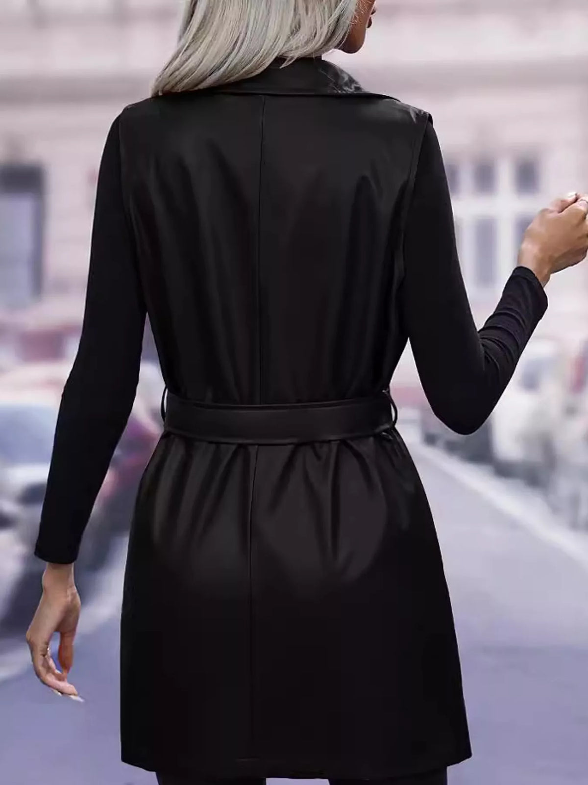 Tie-Waist Longline Vest Coat