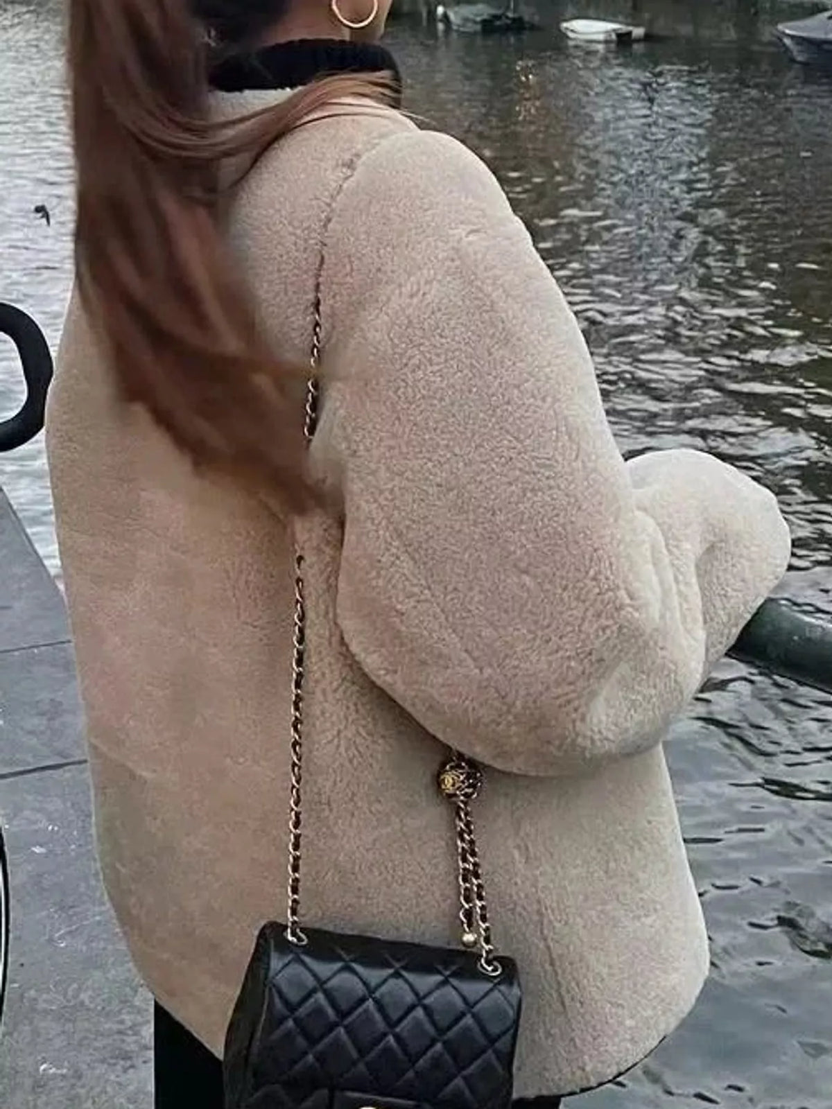 Faux Shearling Toggle Coat in As Pictured