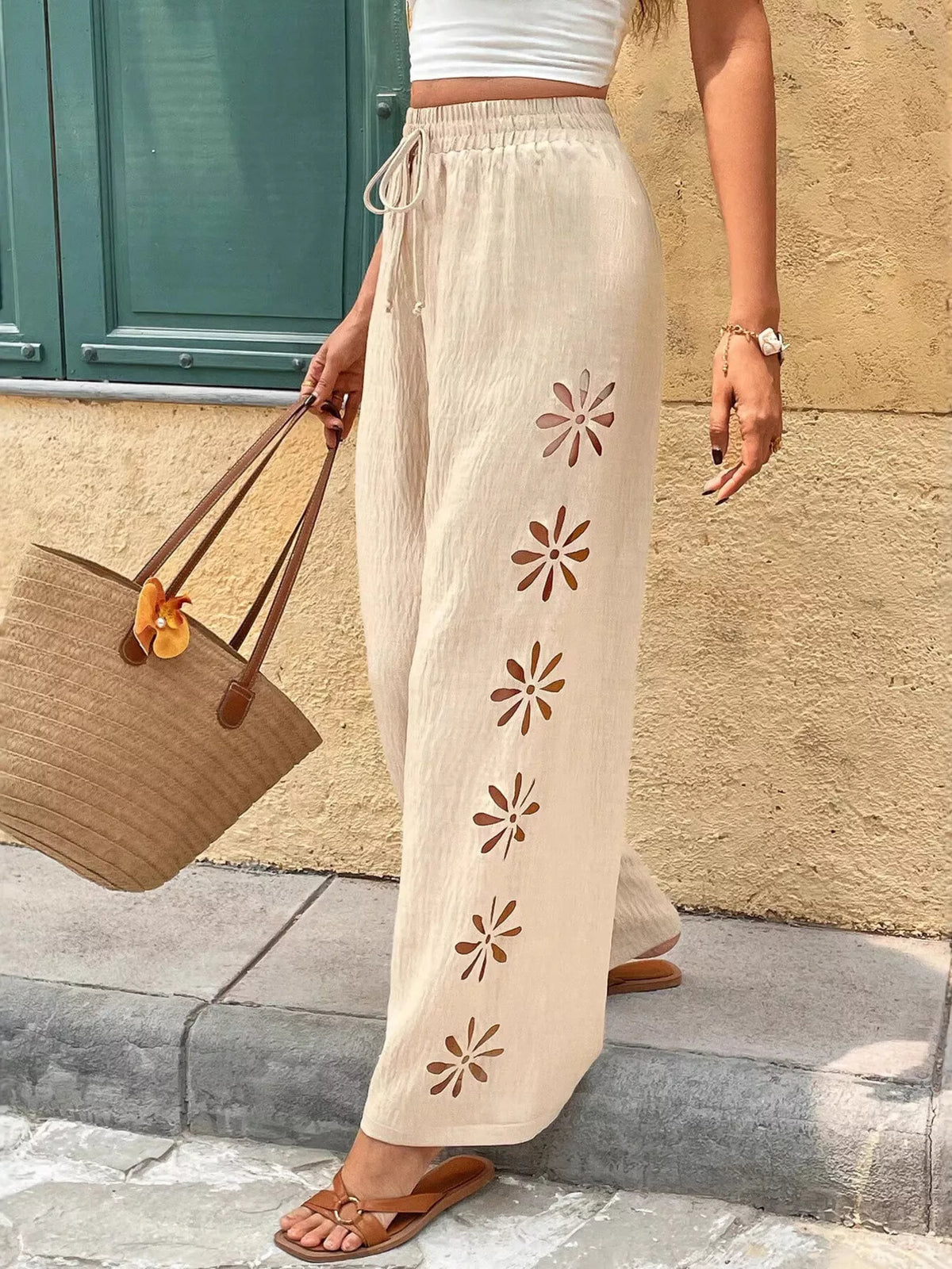 Cutout Wide Leg Pants