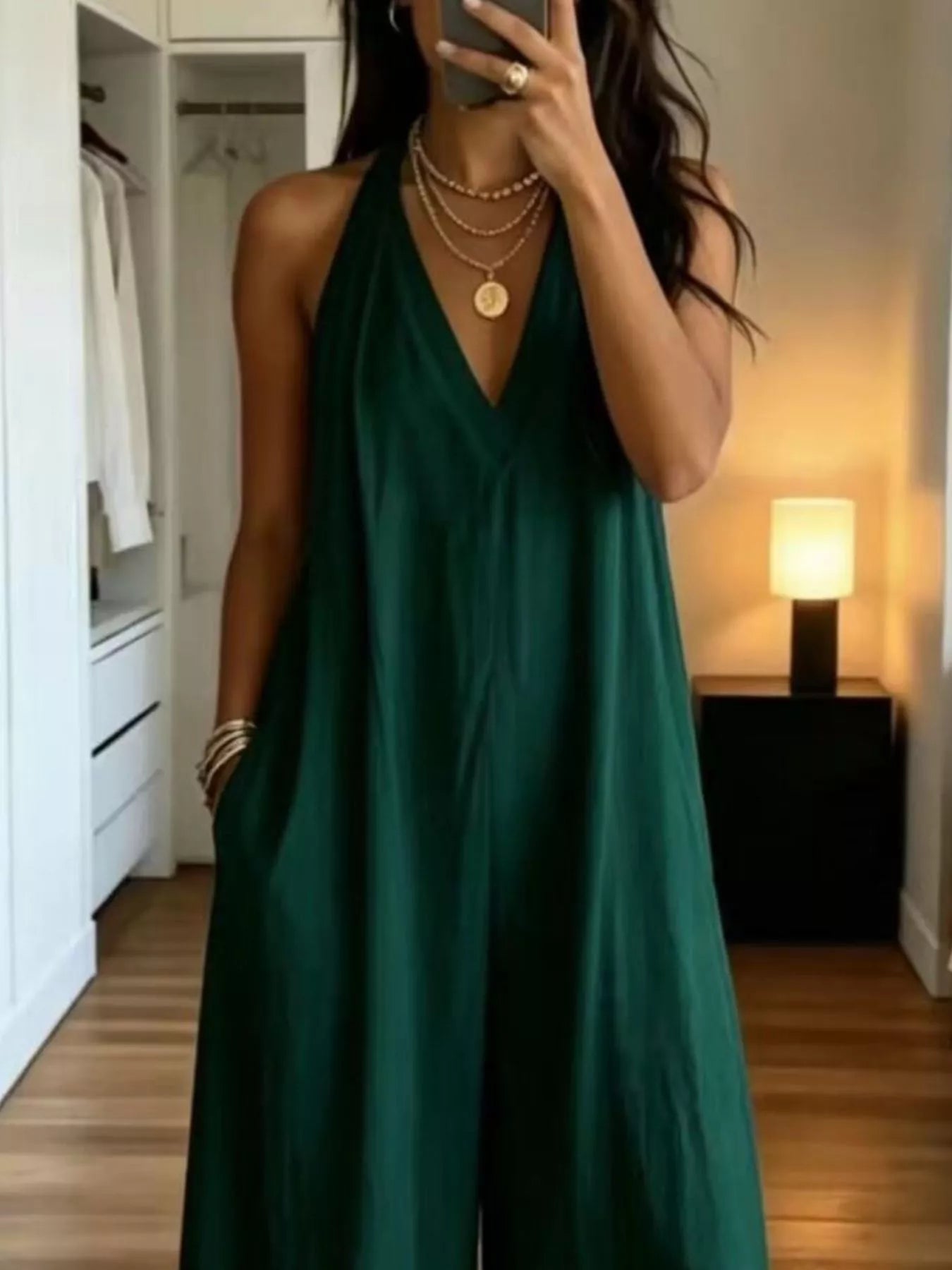 Halter Neck Wide Leg Jumpsuit