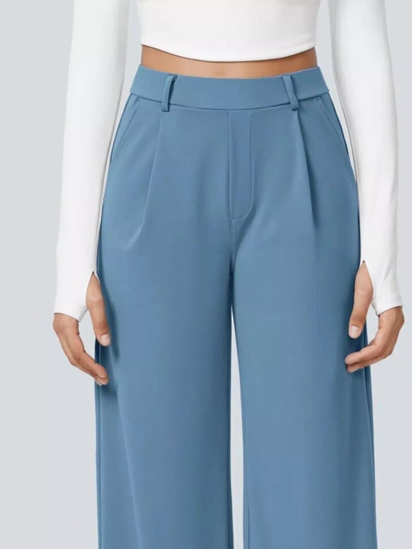 Pocketed Wide Leg Pants