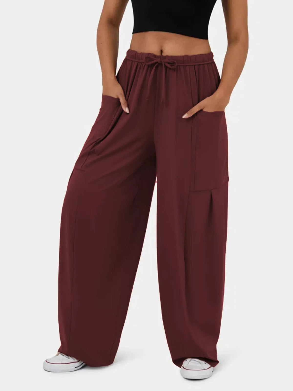 High-Waisted Adjustable Wide-Leg Pants