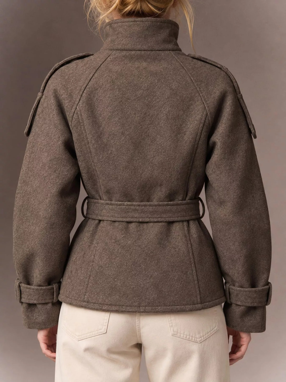 Double-Breasted Belted Thermal Coat