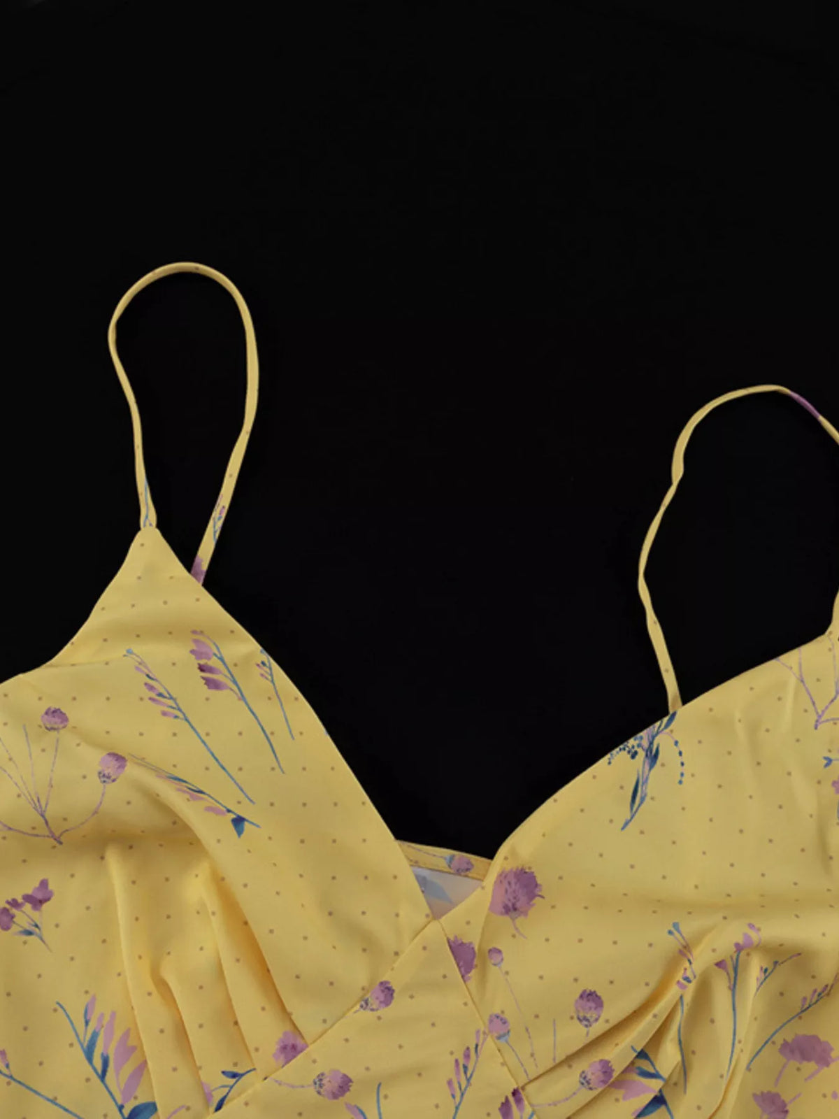Floral Spaghetti Strap Maxi Dress in Yellow