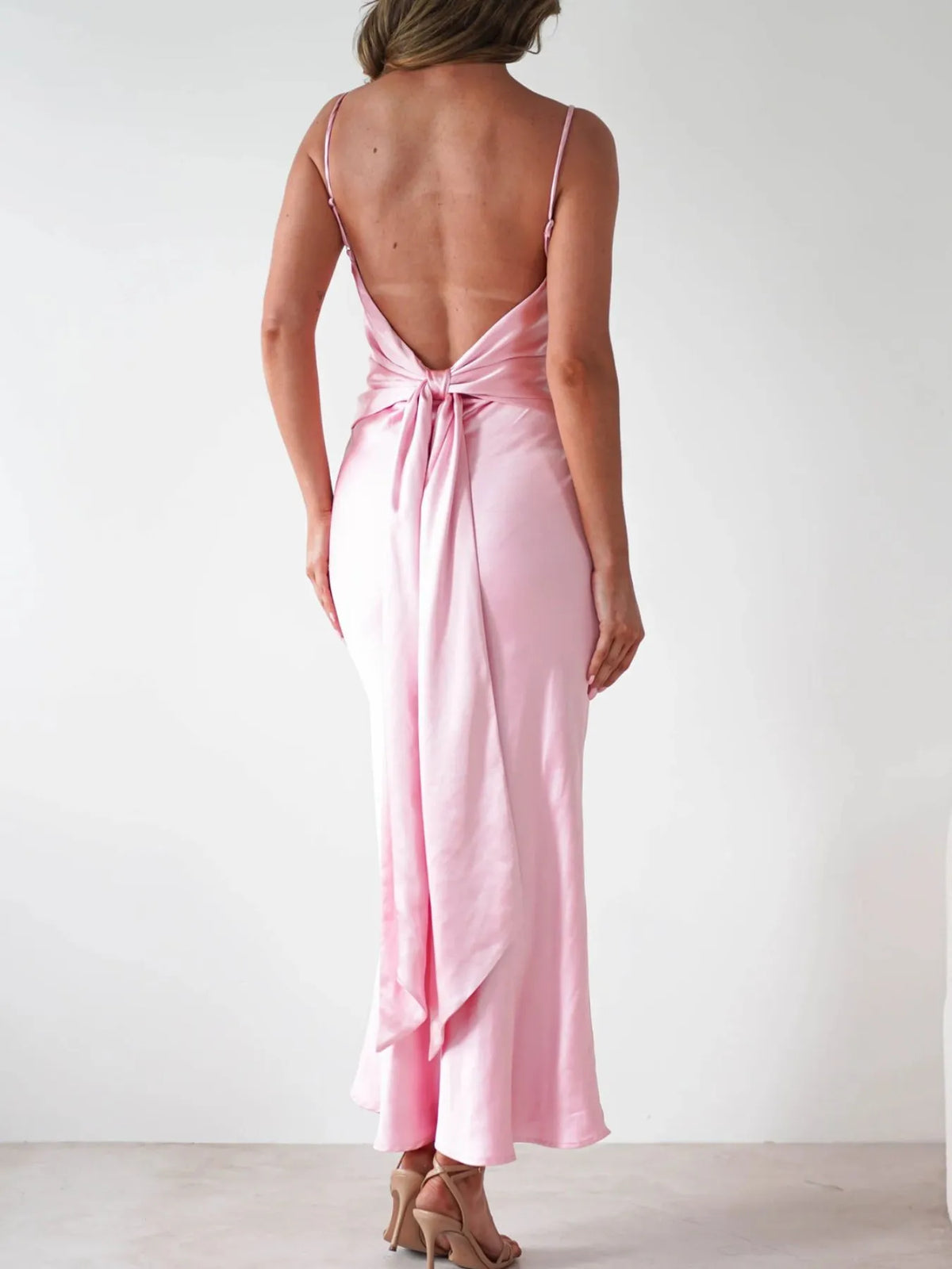 Backless Satin Cami Dress