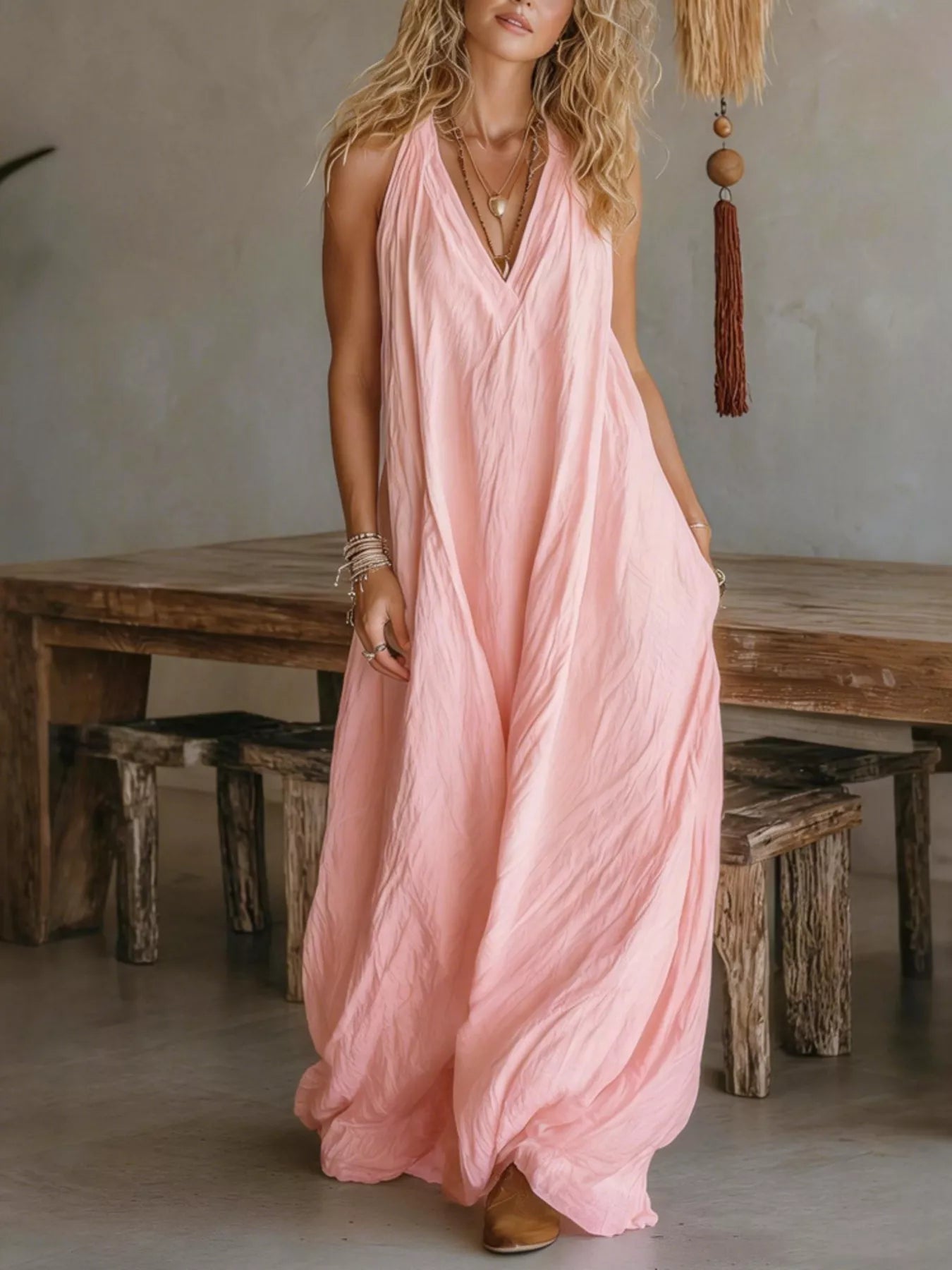Sleeveless Flowy Maxi Dress Plus Size