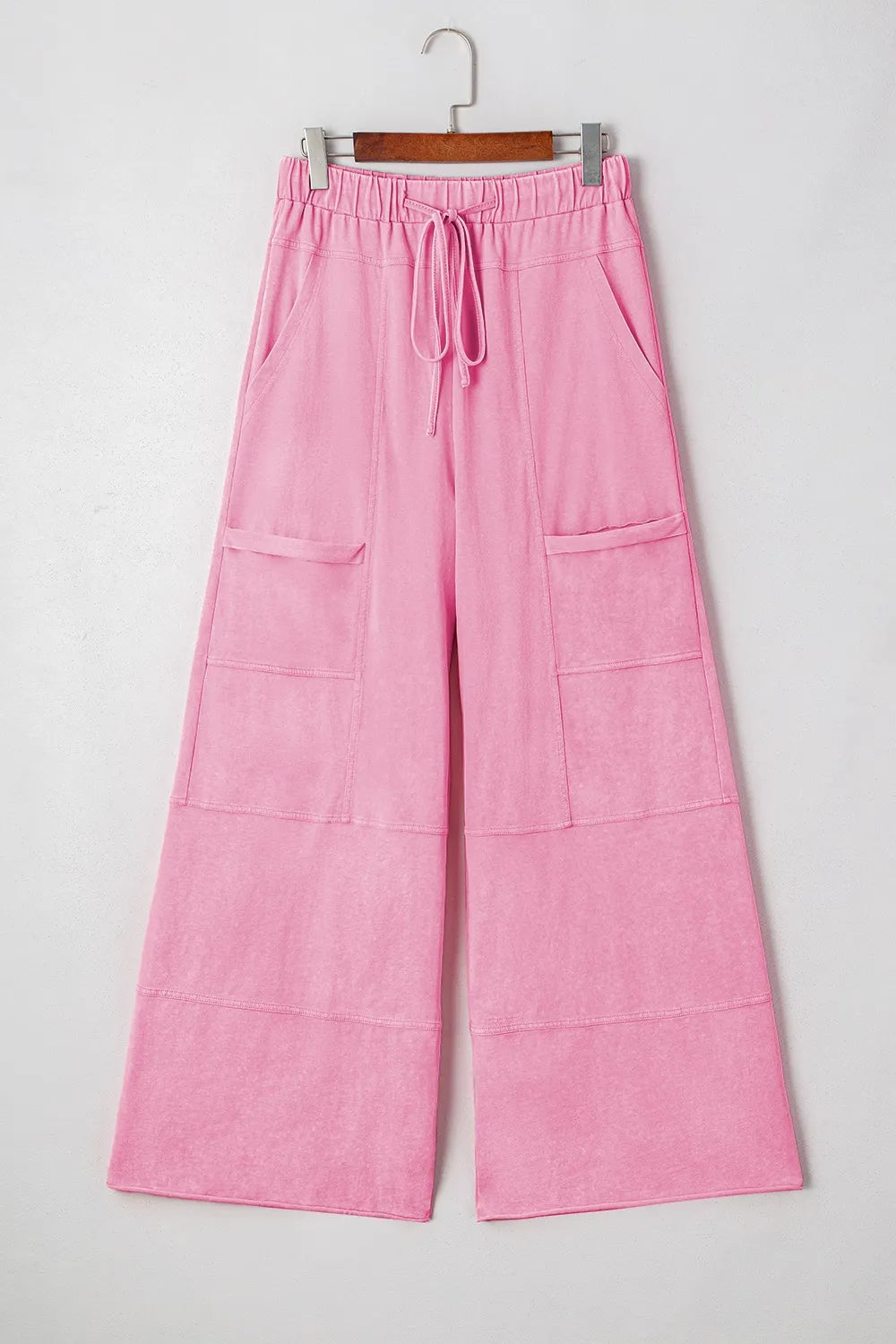 Mineral Wash High-Waist Wide Leg Cargo Pants