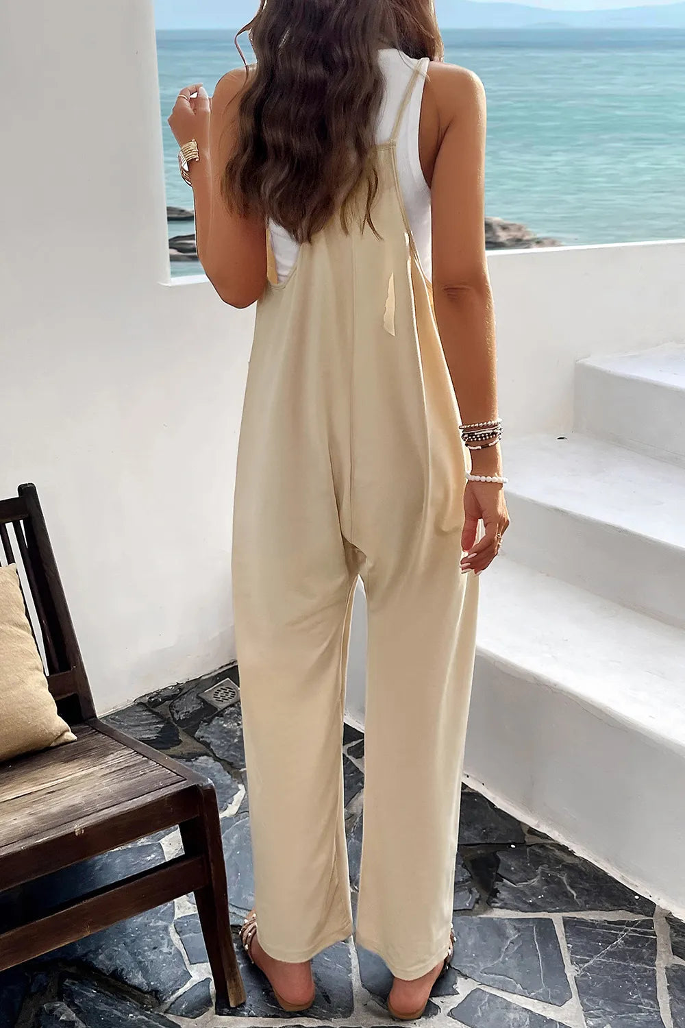 Pocketed Spaghetti Strap Overalls by DY