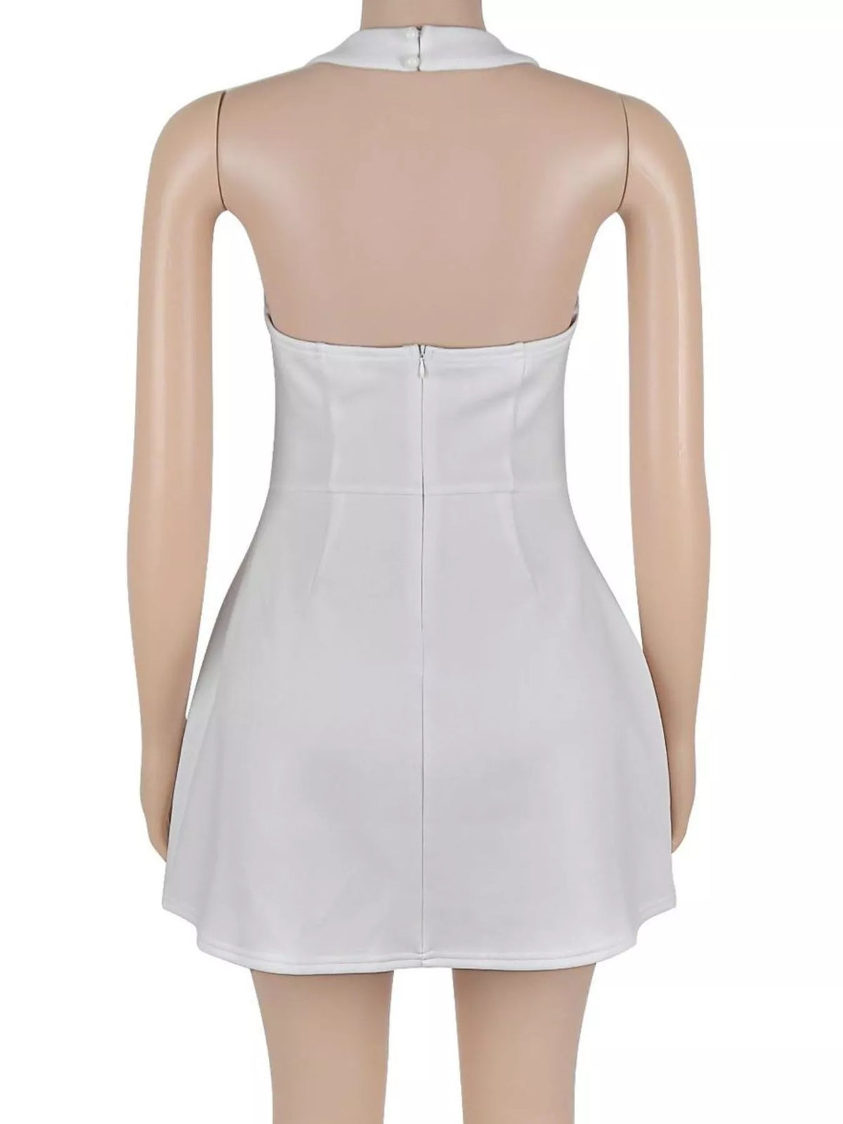 Halter Neck Mini Dress with Flap Pocket Detail