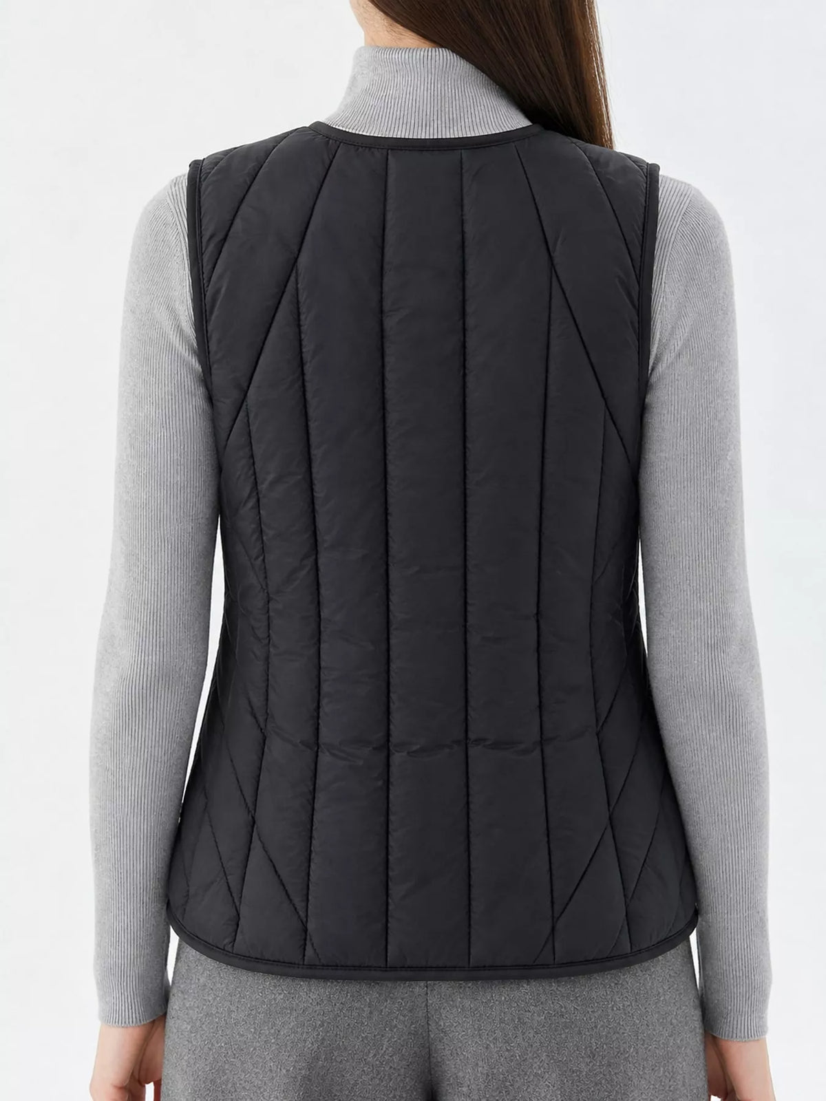 Quilted Button-Up Vest Coat