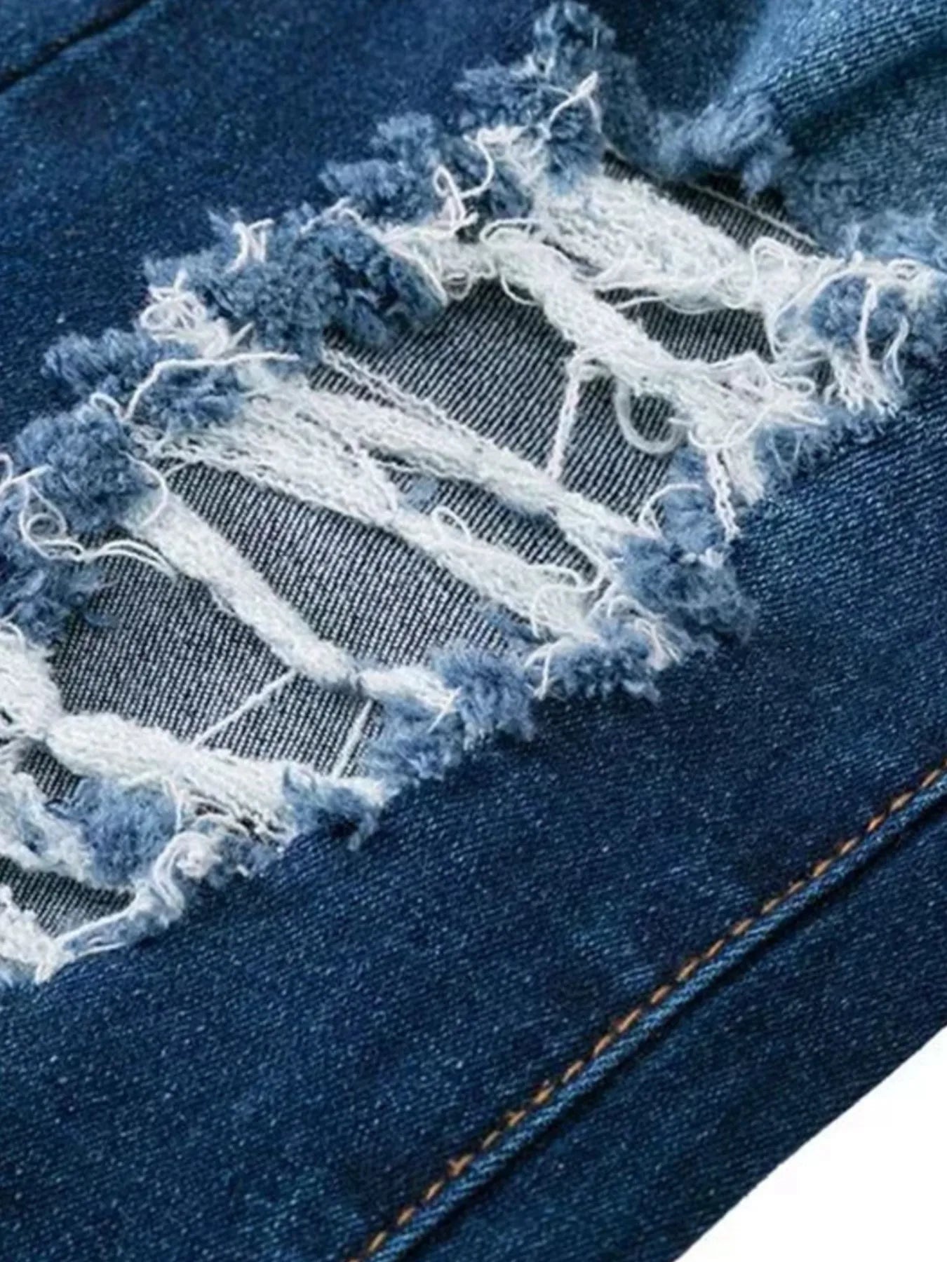 Distressed Raw Hem Flare Jeans