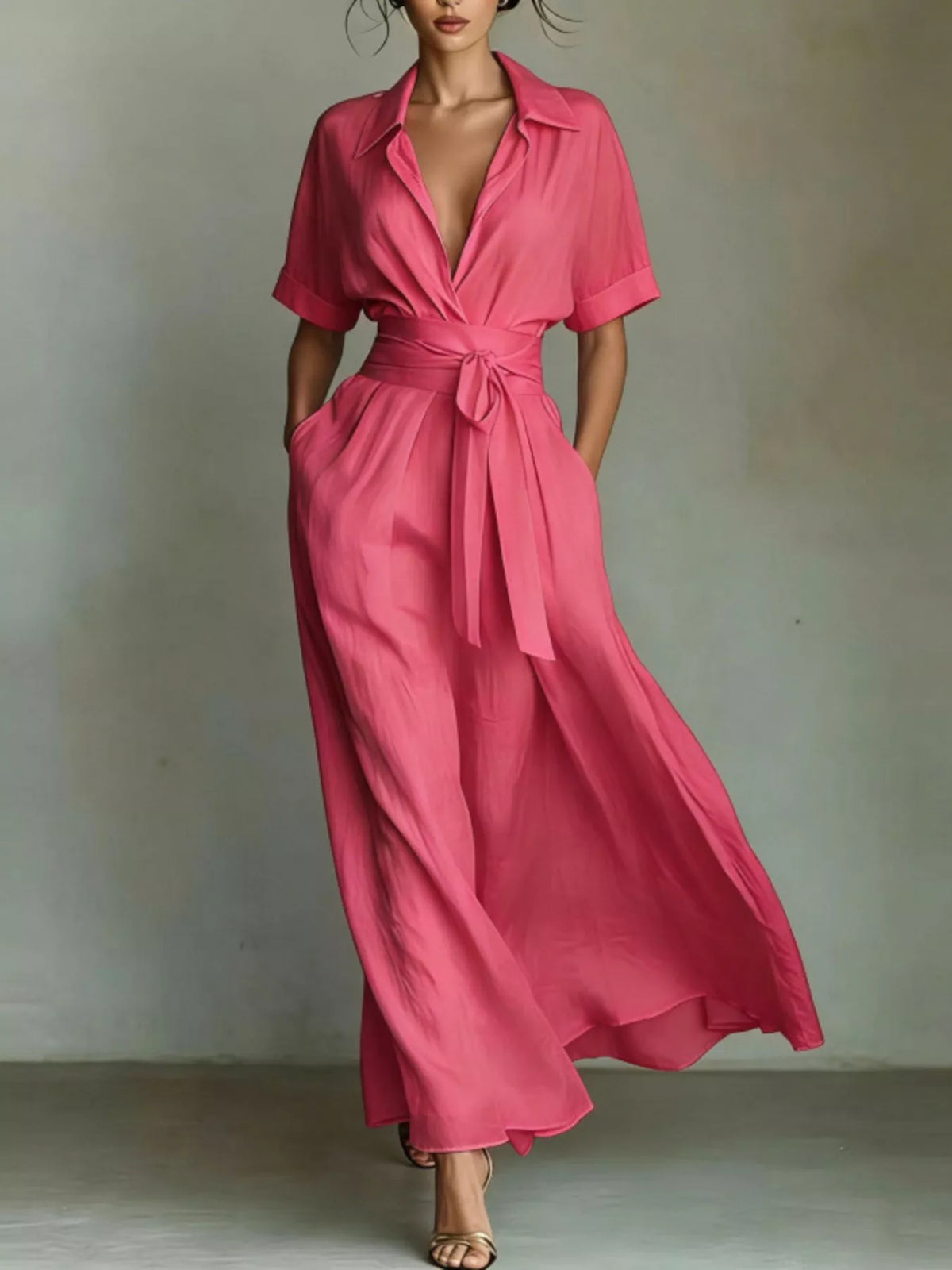 Collared Maxi Shirt Dress
