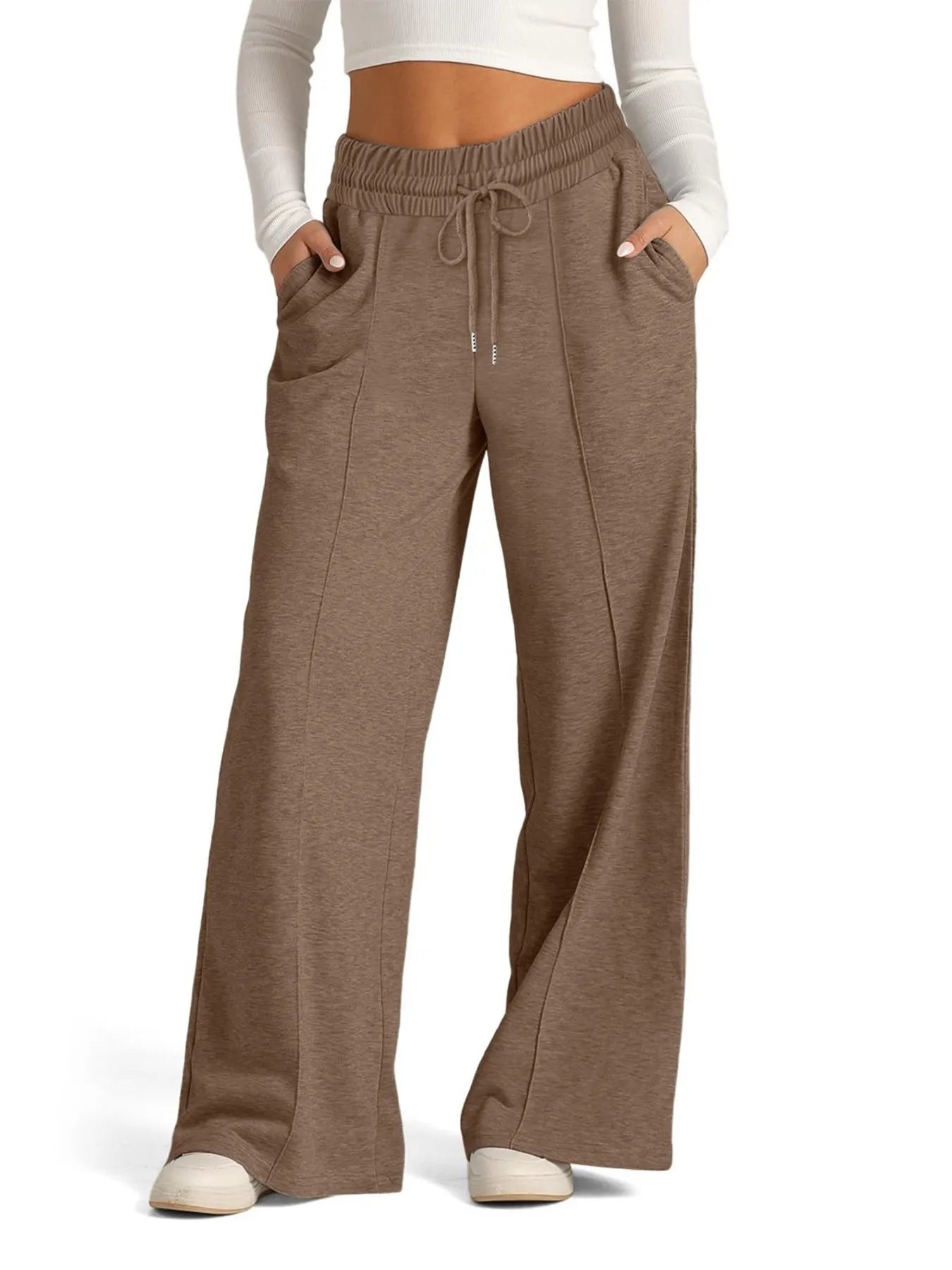 Drawstring Relaxed Wide Leg Pants