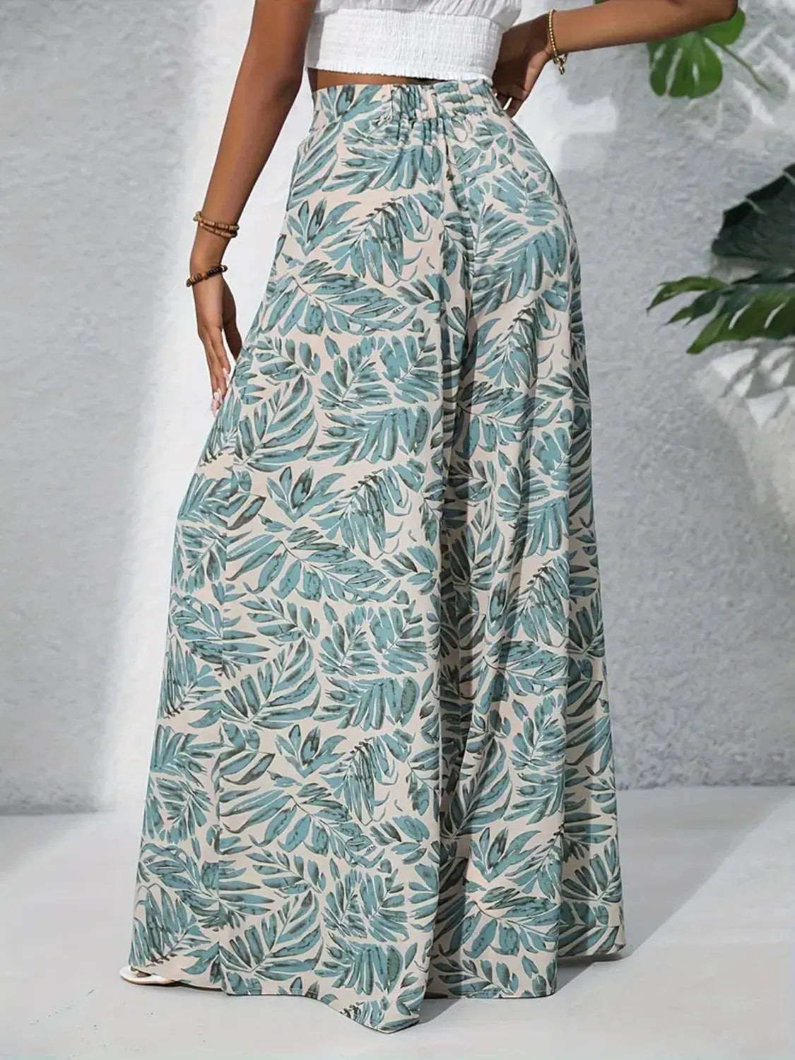 Printed High-Waist Wide Leg Pants