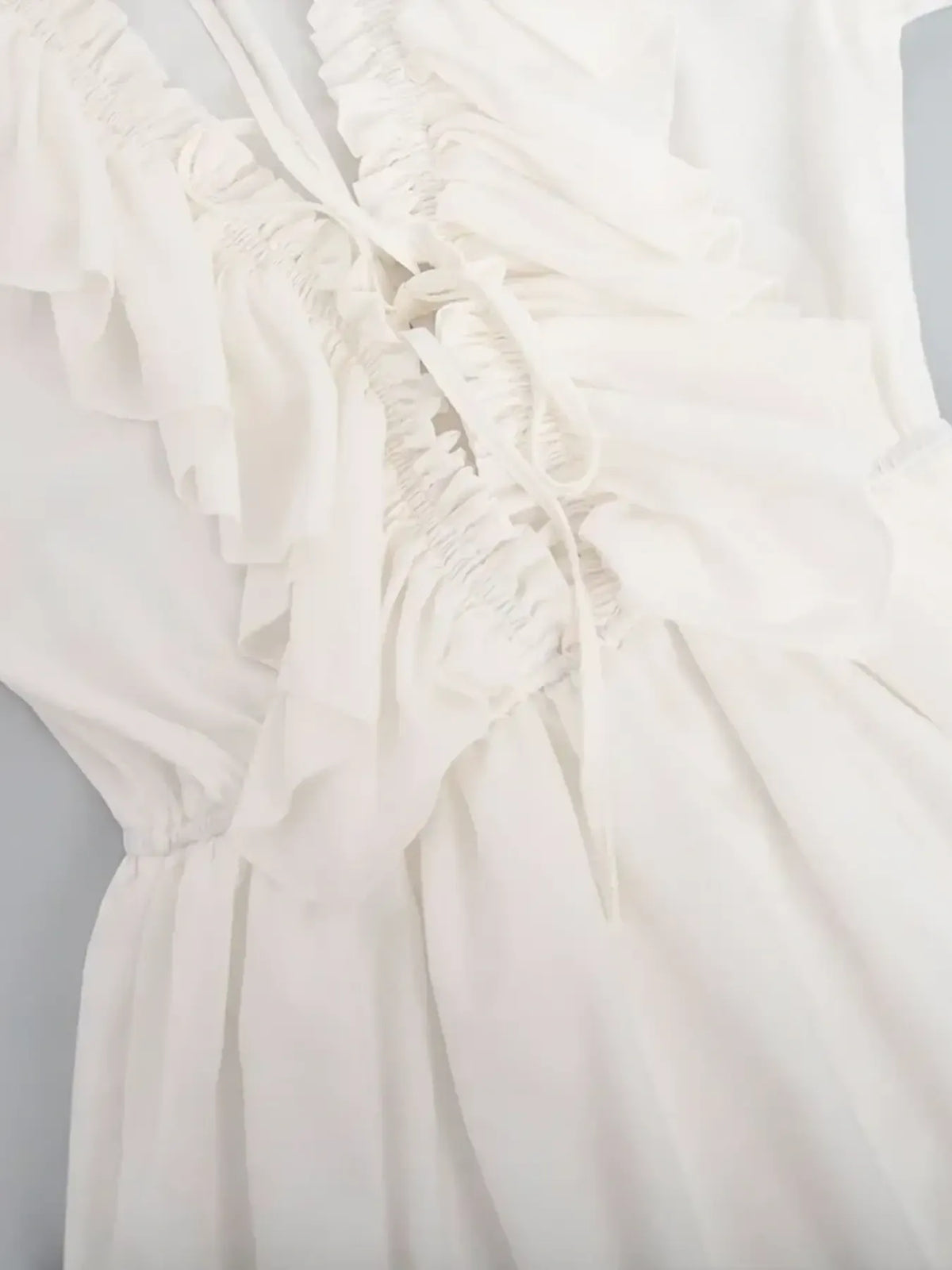 Ruffle Flounce Sleeve Mini Dress