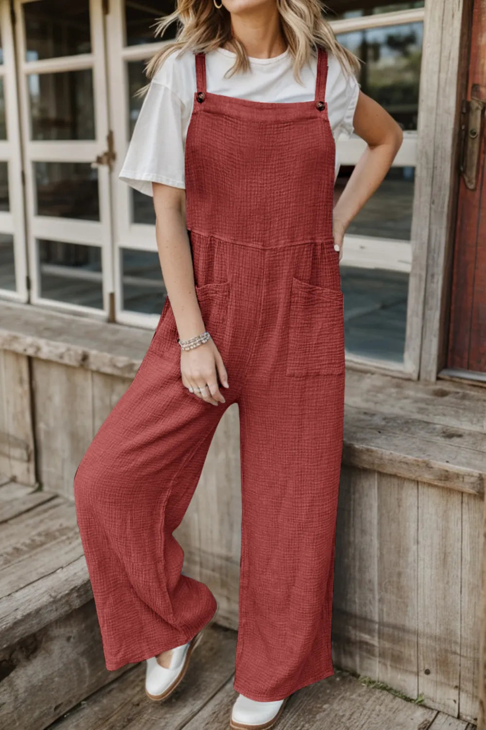 Wide-Leg Pocket Jumpsuit