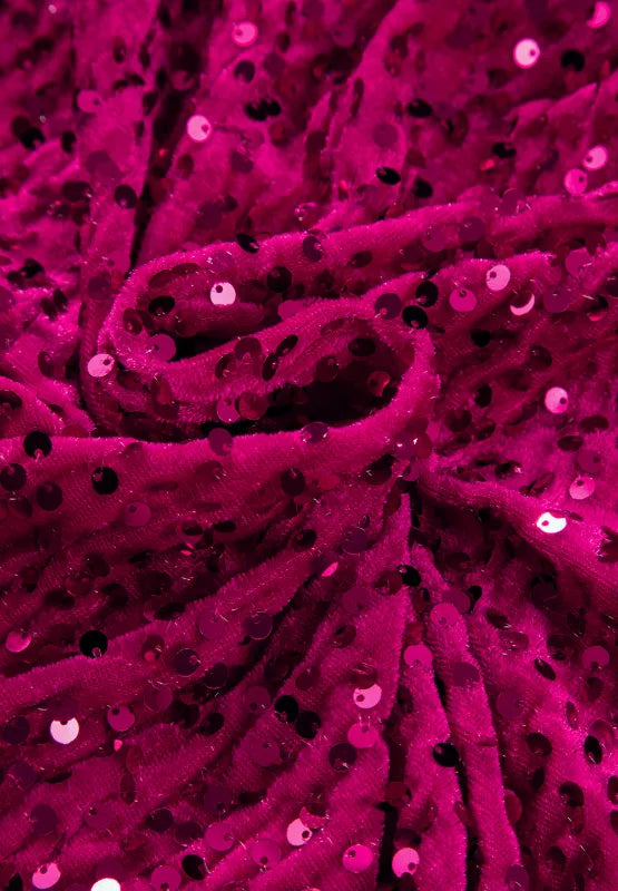 Sequin Surplice Mini Dress in Deep Rose