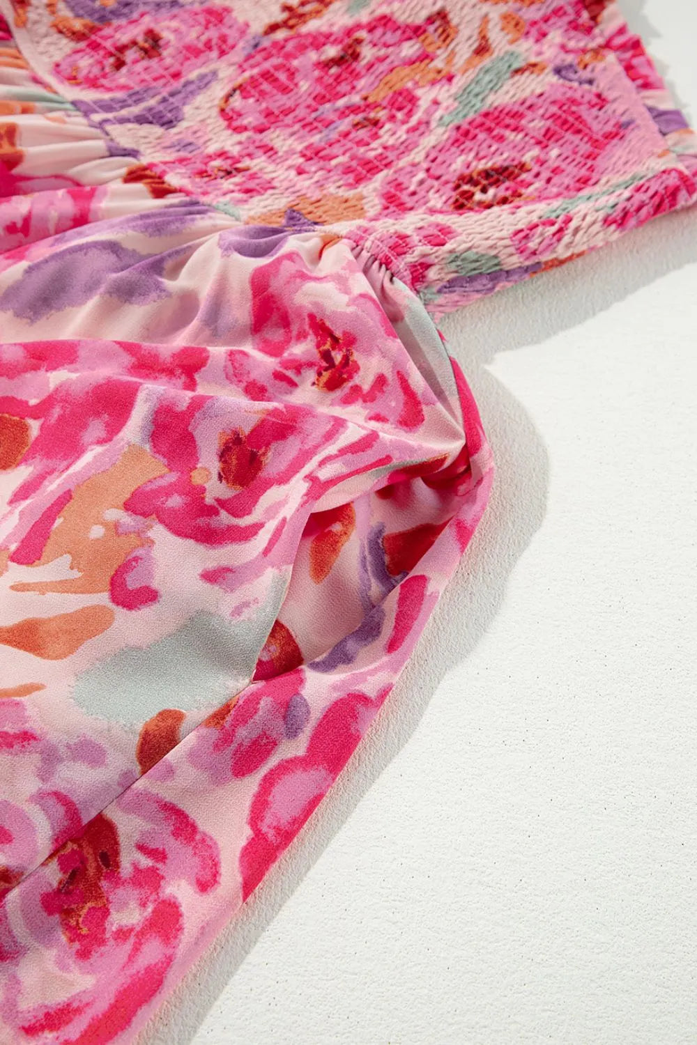 Shirred One-Shoulder Maxi Dress in Floral