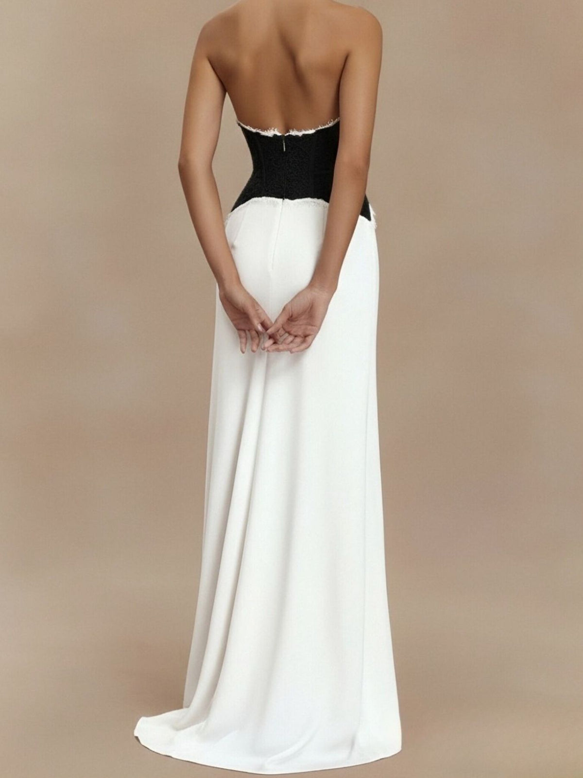 Halter Neck Lace-Trimmed Maxi Dress by Mystique Q