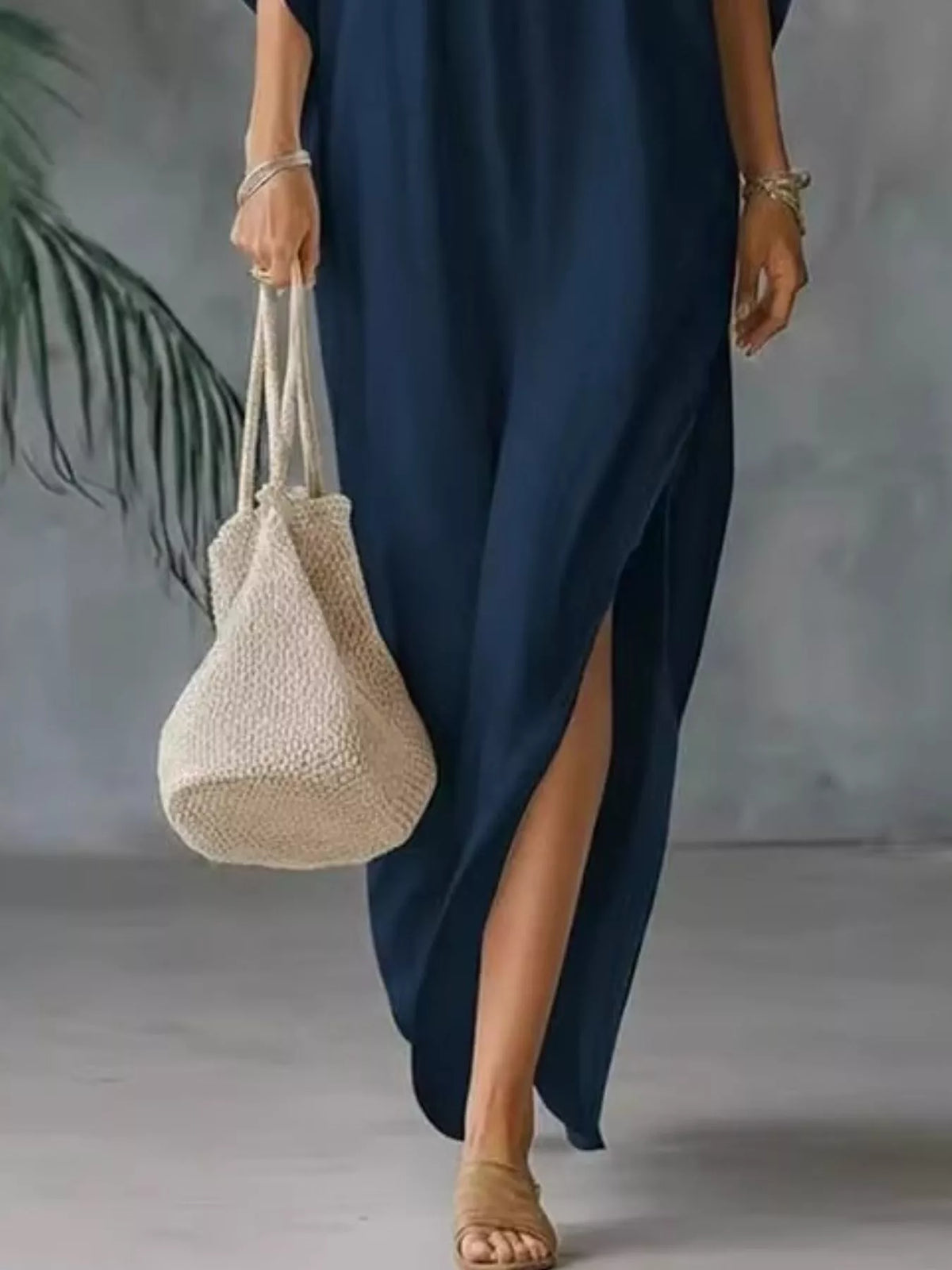 V-Neck Maxi Dress with Side Slits