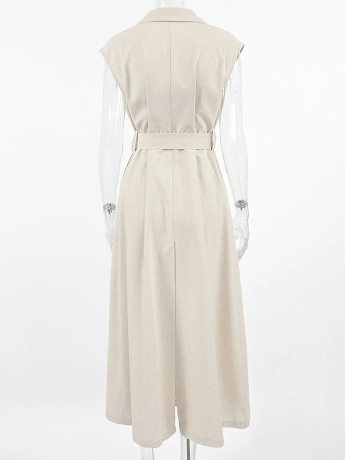 Tie Waist Cap Sleeve Maxi Dress in Khaki