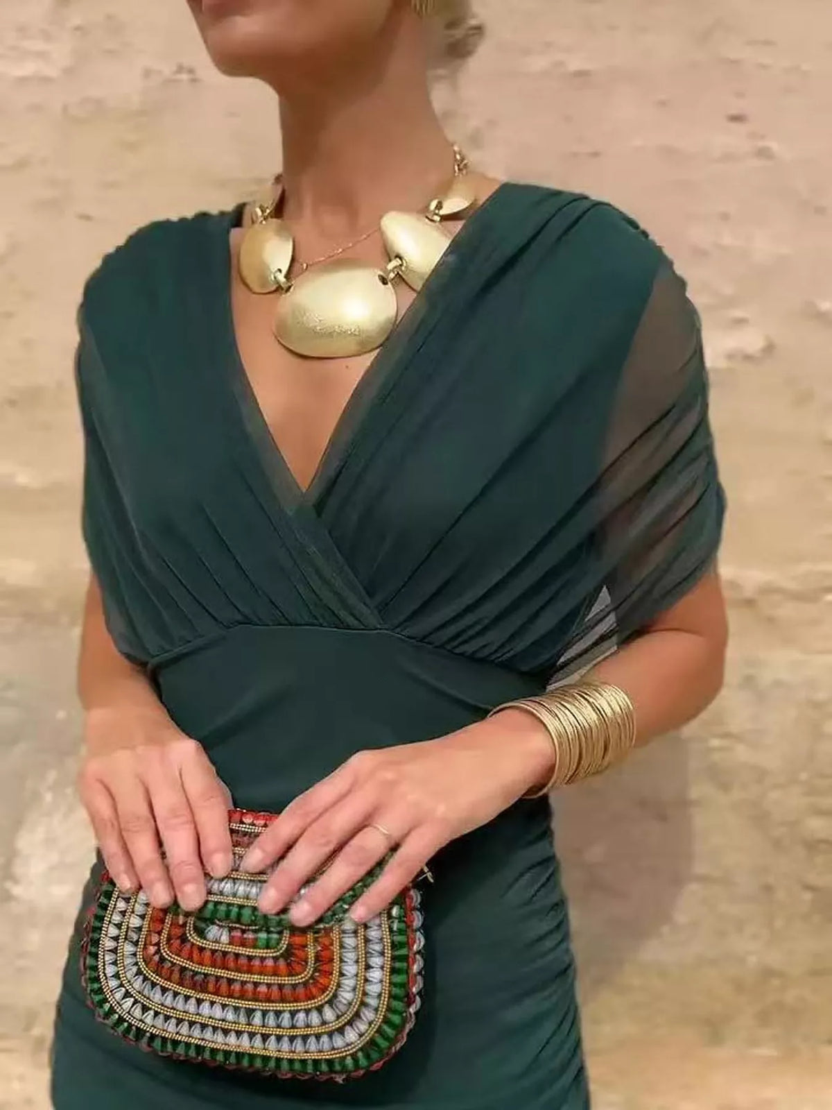 Off-Shoulder Mesh Ruched Maxi Dress, Plus Size