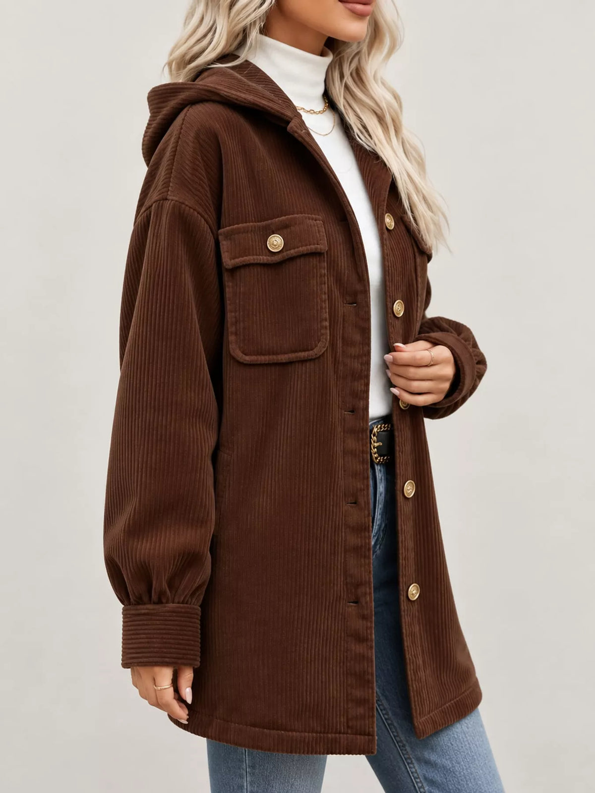 Corduroy Button-Down Jacket