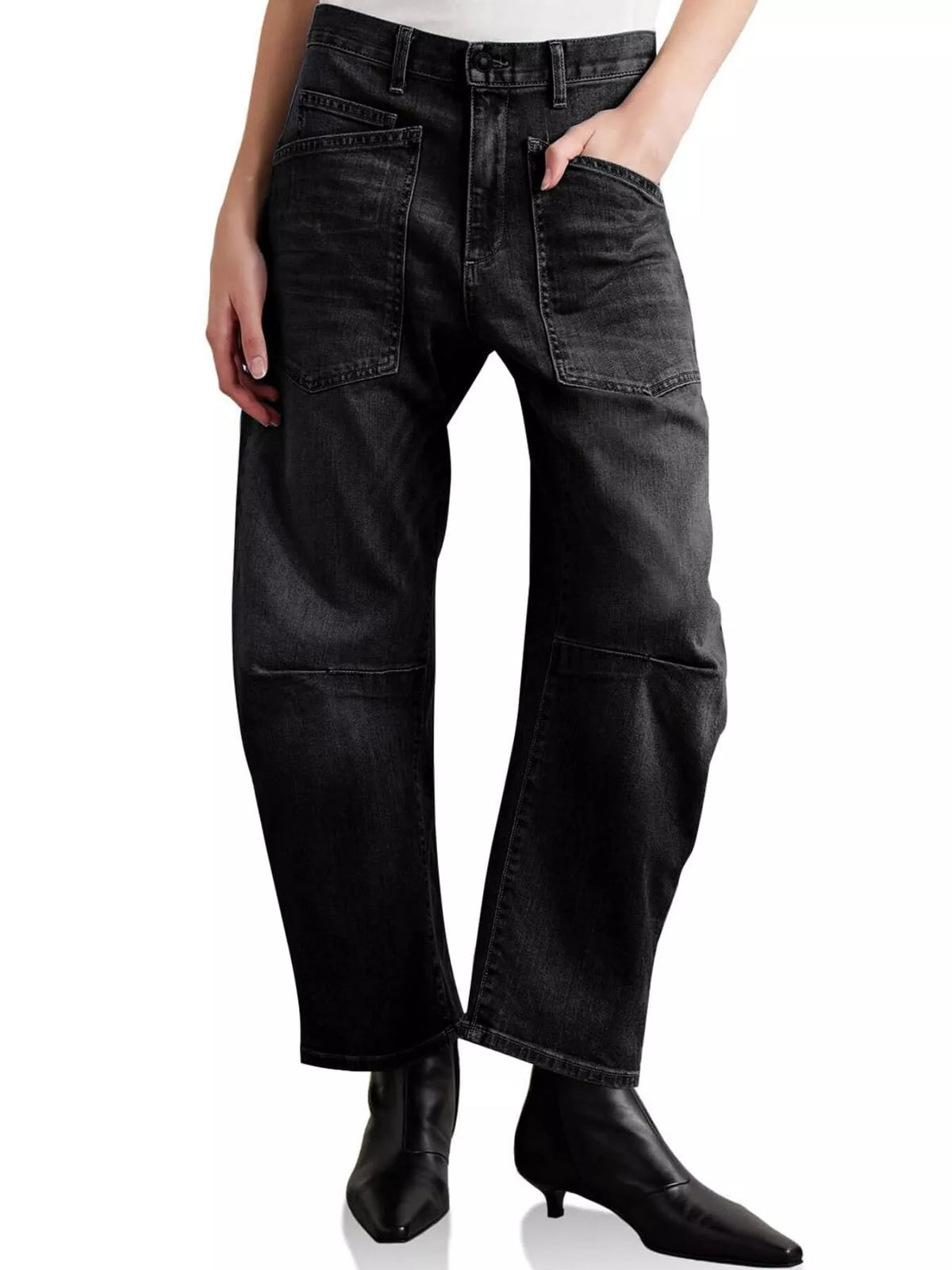 Wide-Leg Jeans with Patch Pockets by Dreamy Drapes