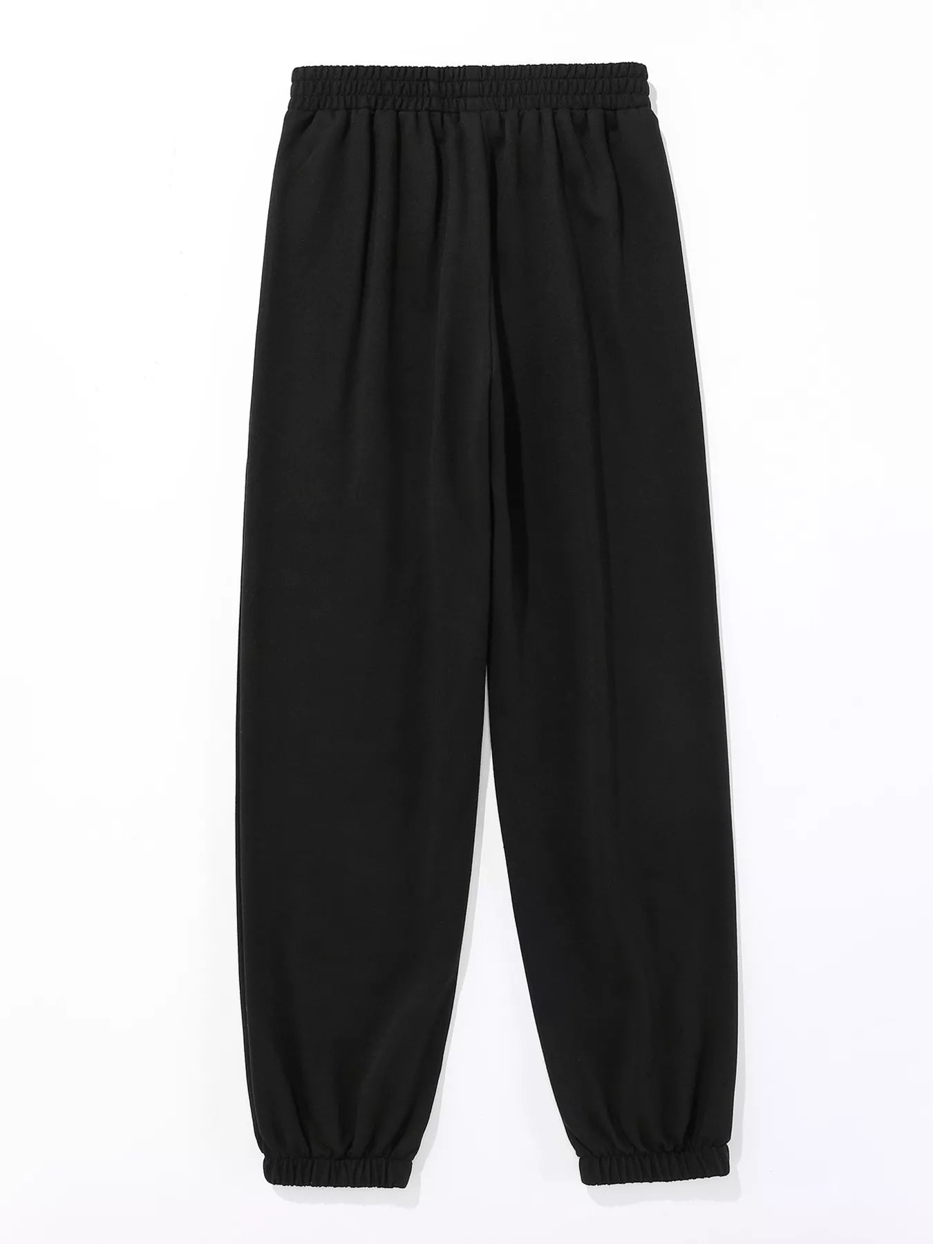Butterfly Print Casual Sweatpants in Black