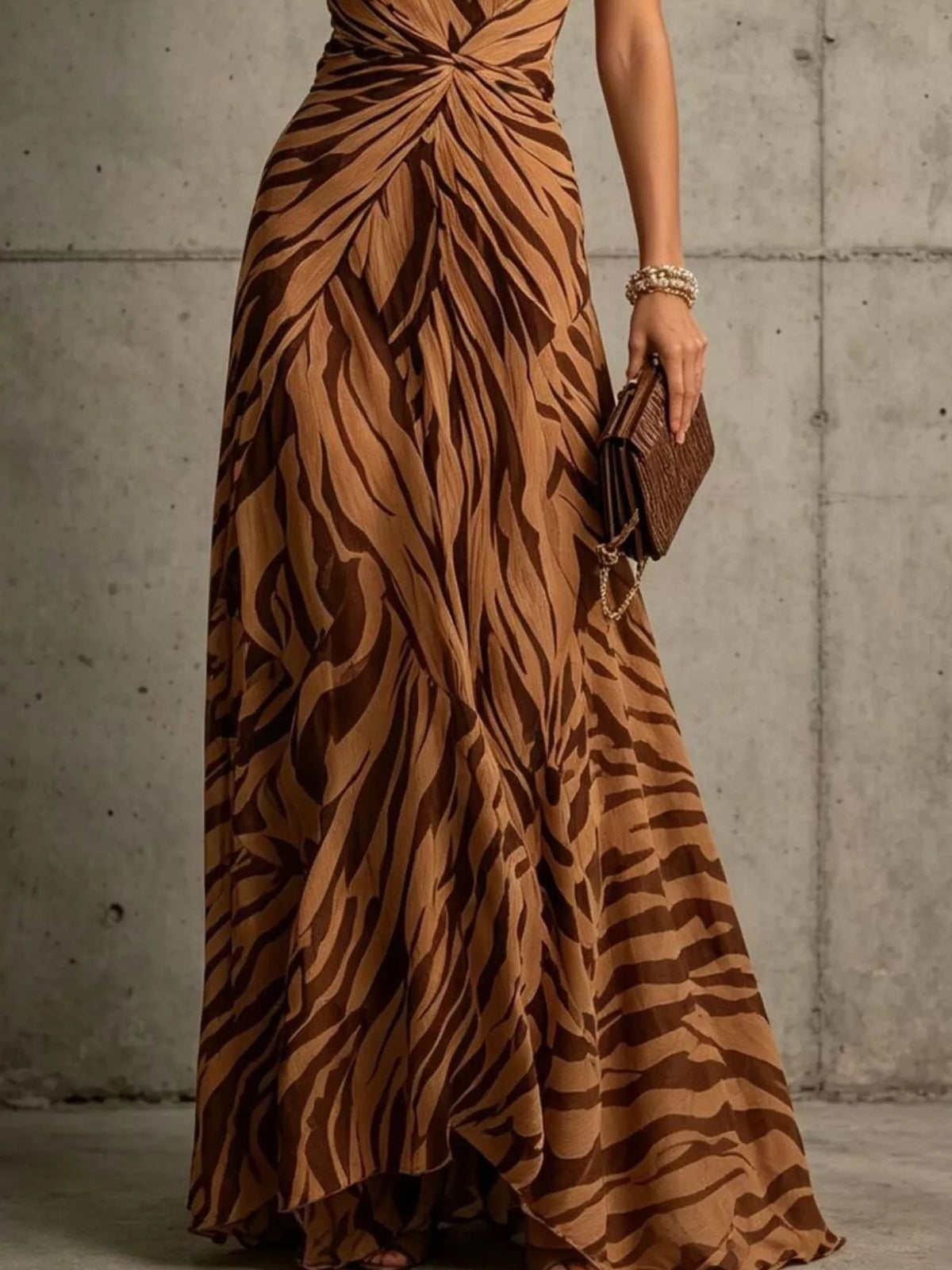 Twisted Halter Neck Maxi Dress